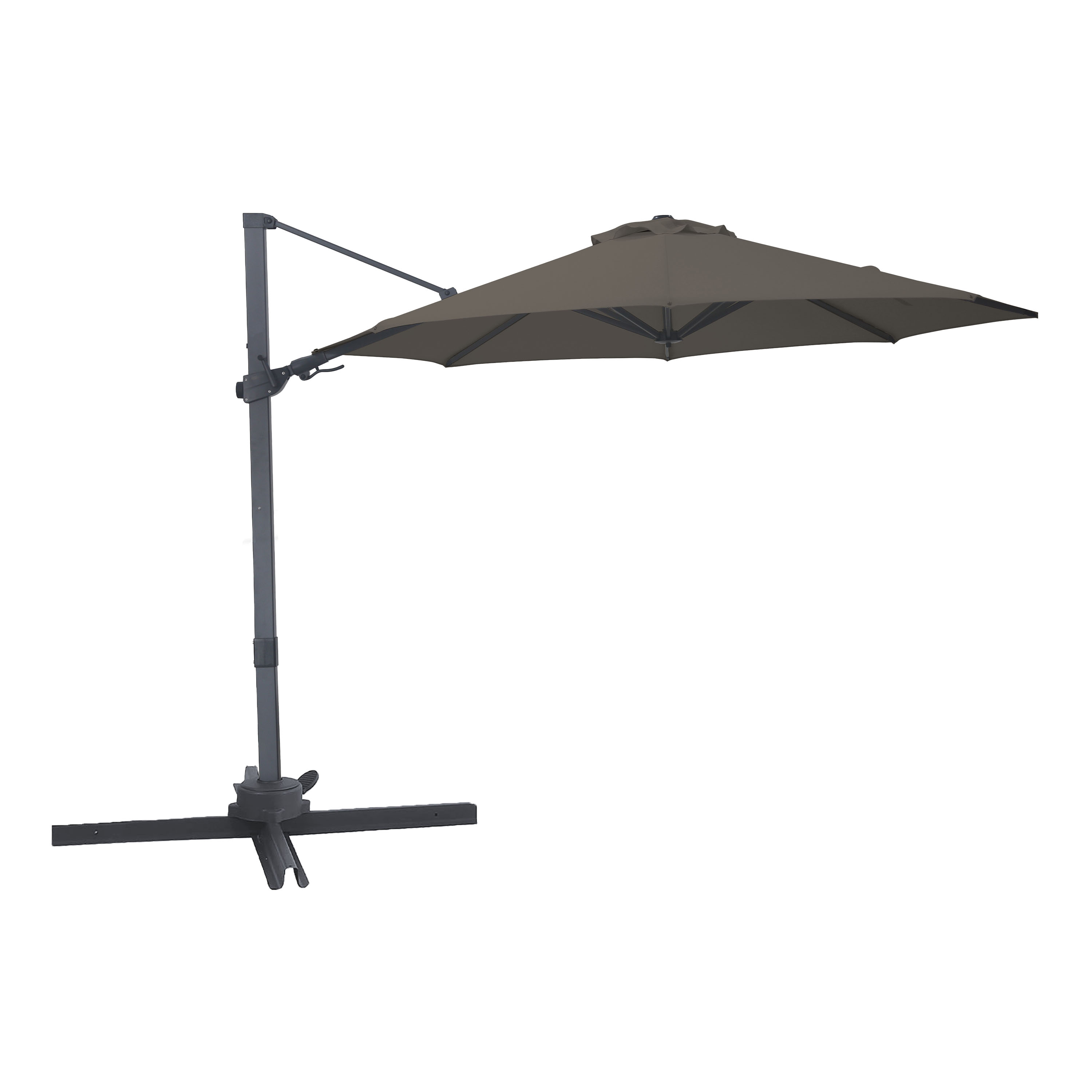 Solis Zweefparasol Ø 300cm Antraciet/taupe