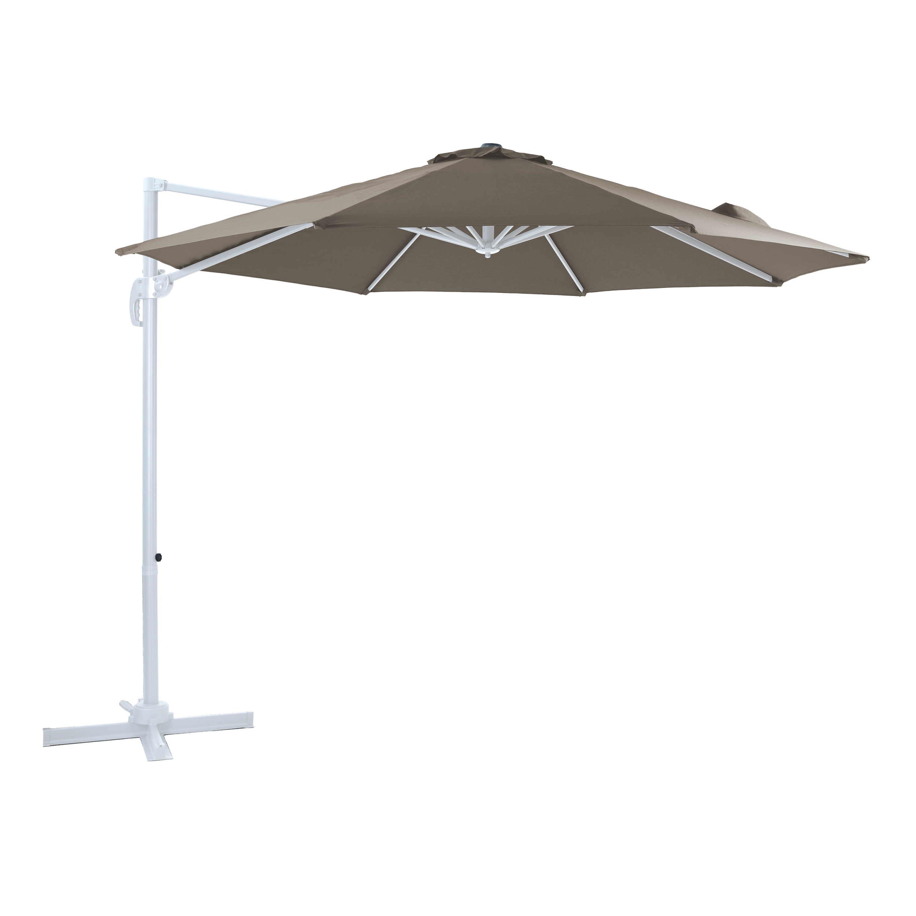 Marisol Zweefparasol Ø 300cm Wit/taupe