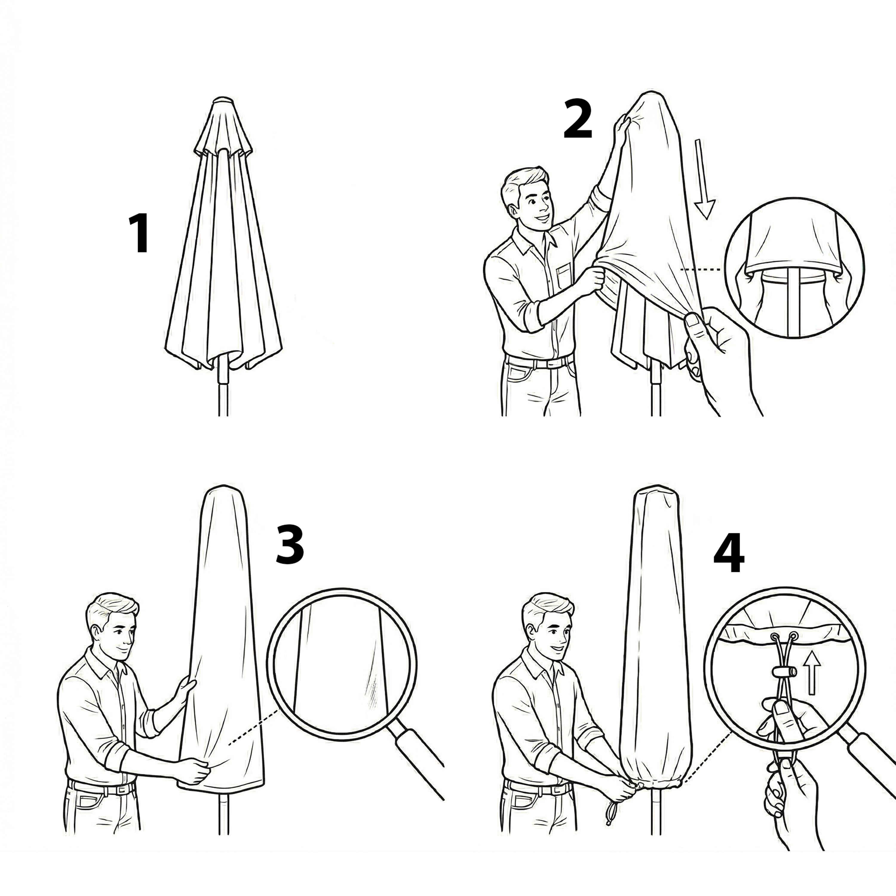 Stokparasol Hoes L162 - Ø 300cm Zwart