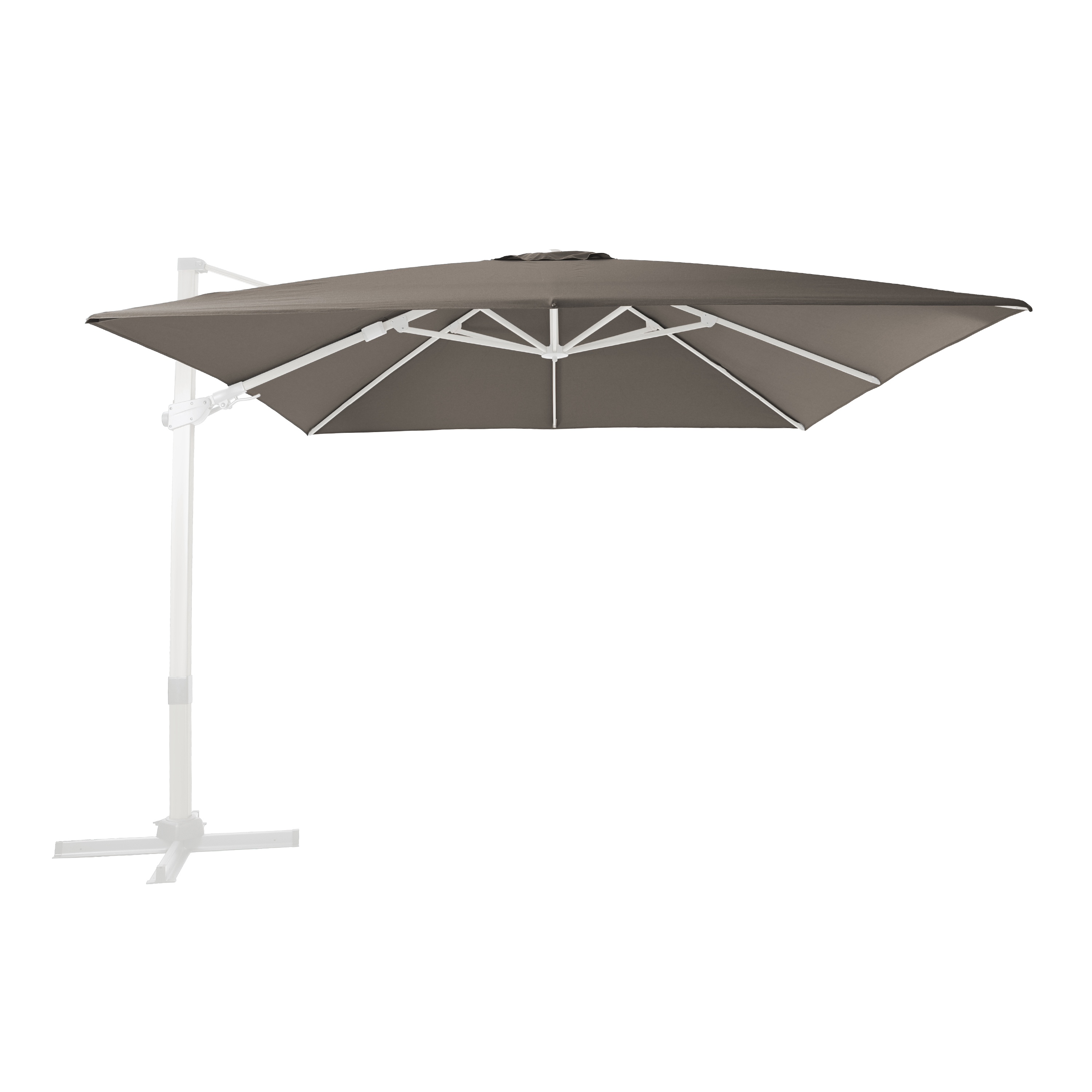 Apollo Premium Zweefparasol 300x300 Wit/taupe