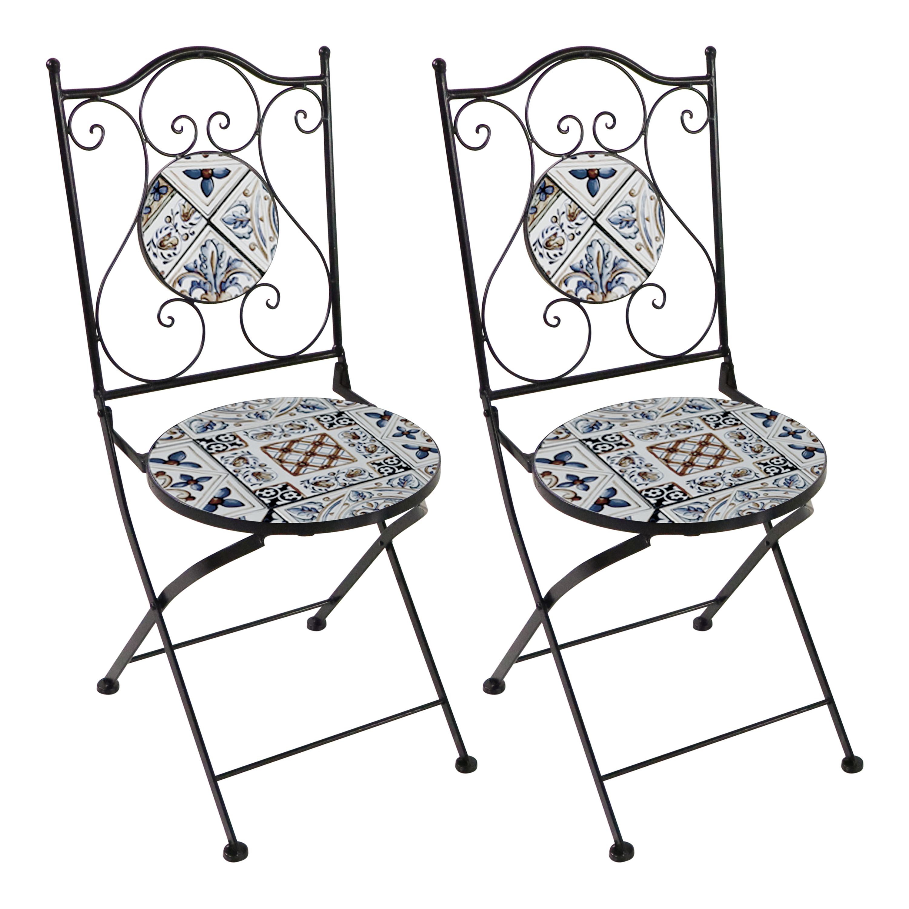 Amélie Bistro Stoelen opklapbaar Zachtblauw – Set 2 stuks