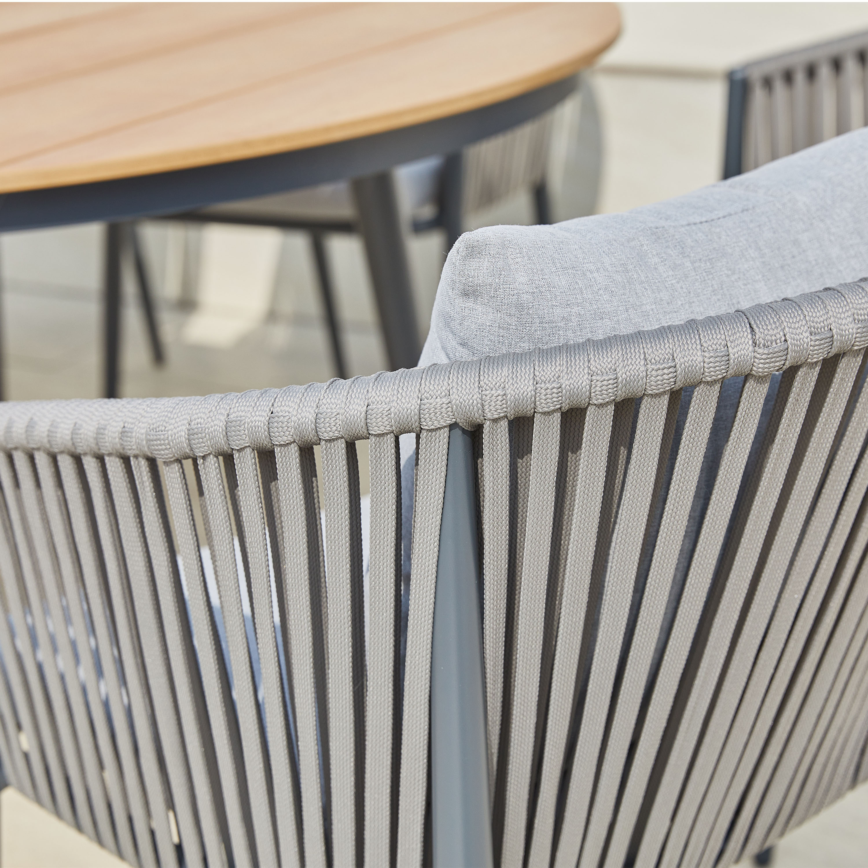 Jay/Faye 150 cm Dining Tuinset 7-delig - Antraciet