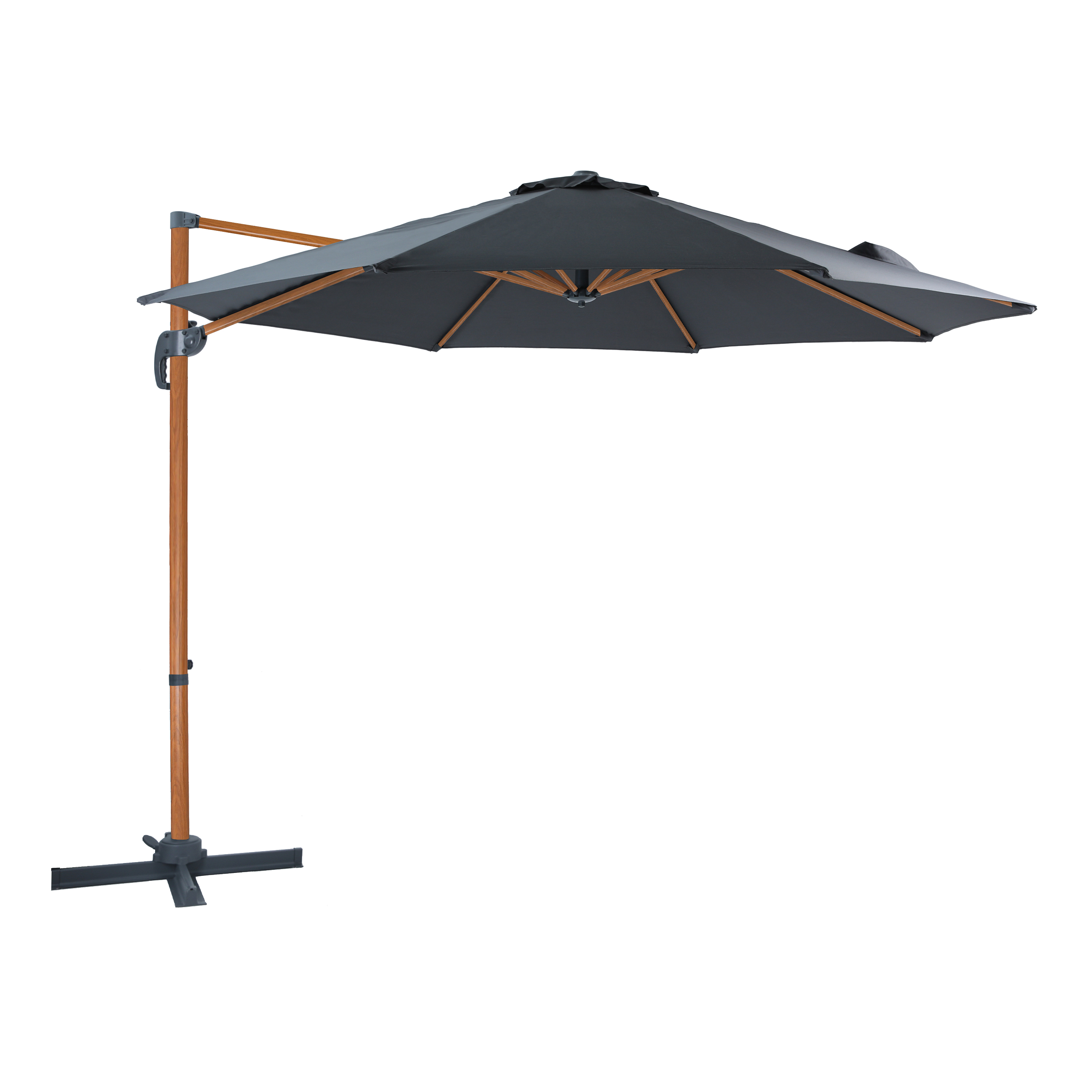 Marisol Zweefparasol Ø 300cm Houtlook/grijs