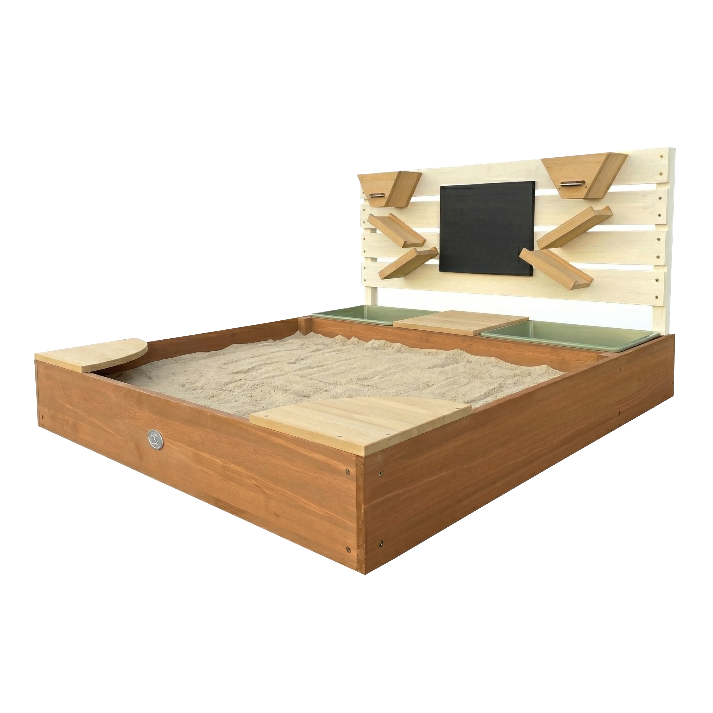 Cato zandbak met bakken en Speelwand Beige/bruin