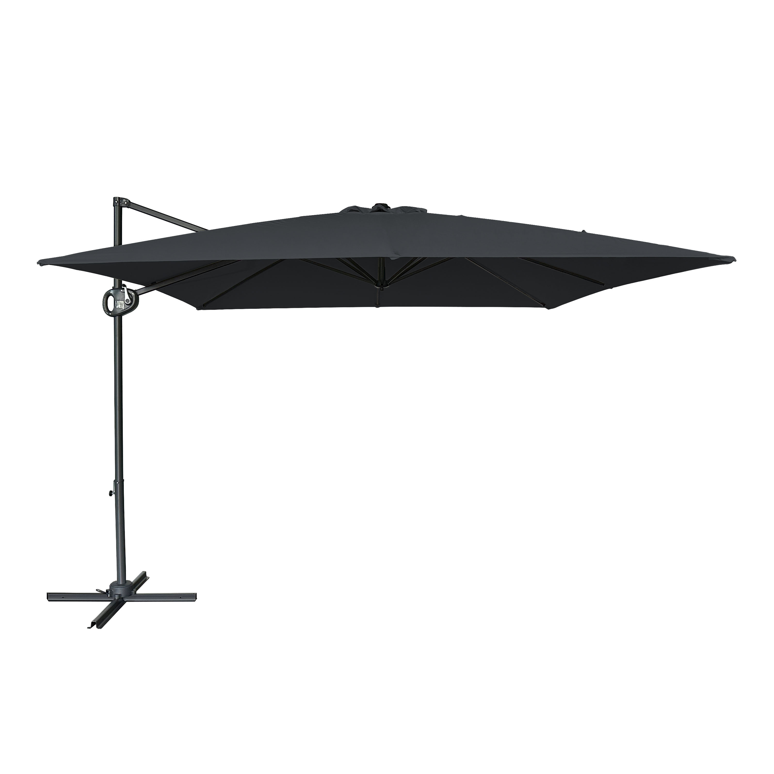 Mira Zweefparasol 300x300cm Antraciet/grijs