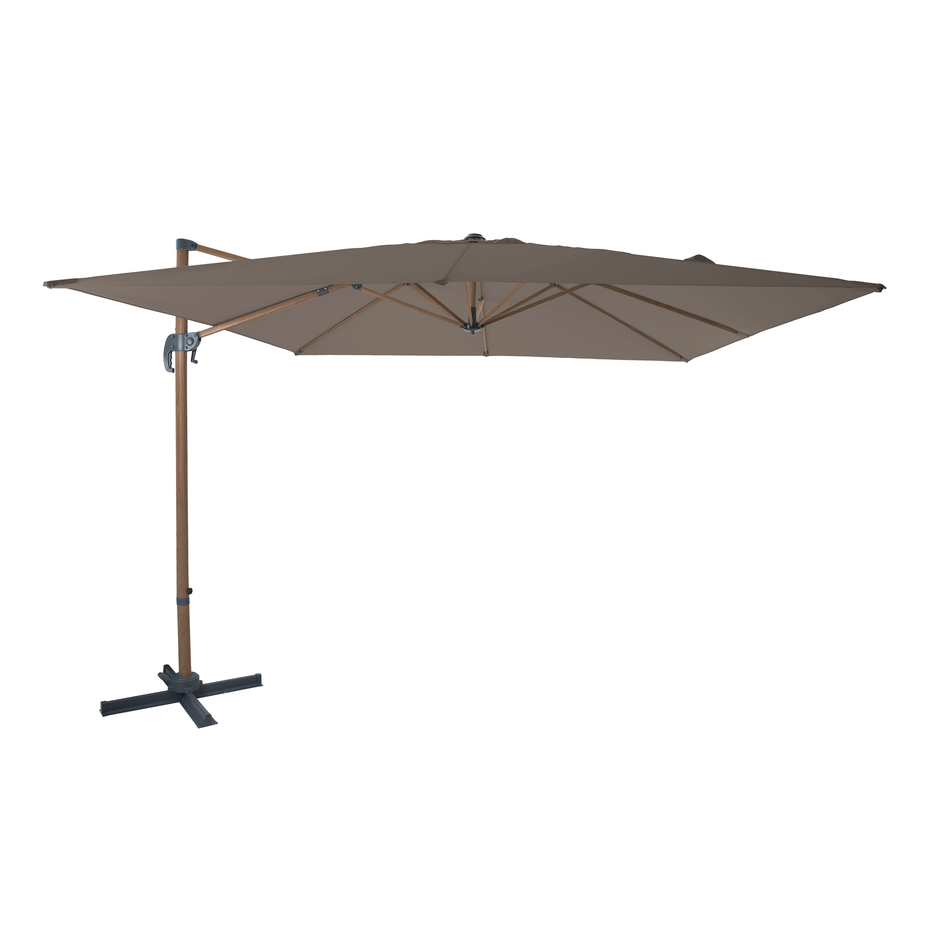 Nima Zweefparasol 300x300cm Eikenlook/taupe