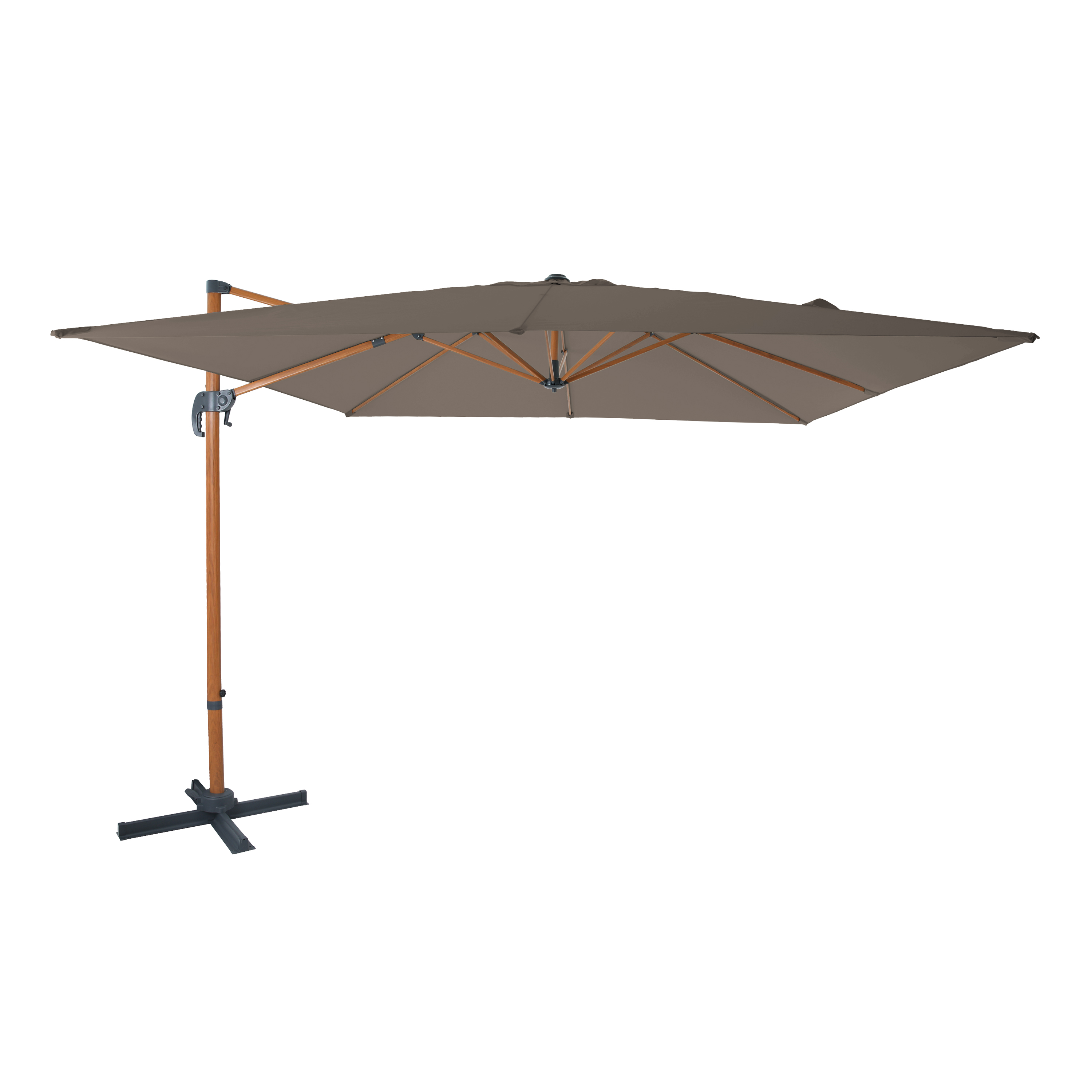 Nima Zweefparasol 300x300 Houtlook/taupe