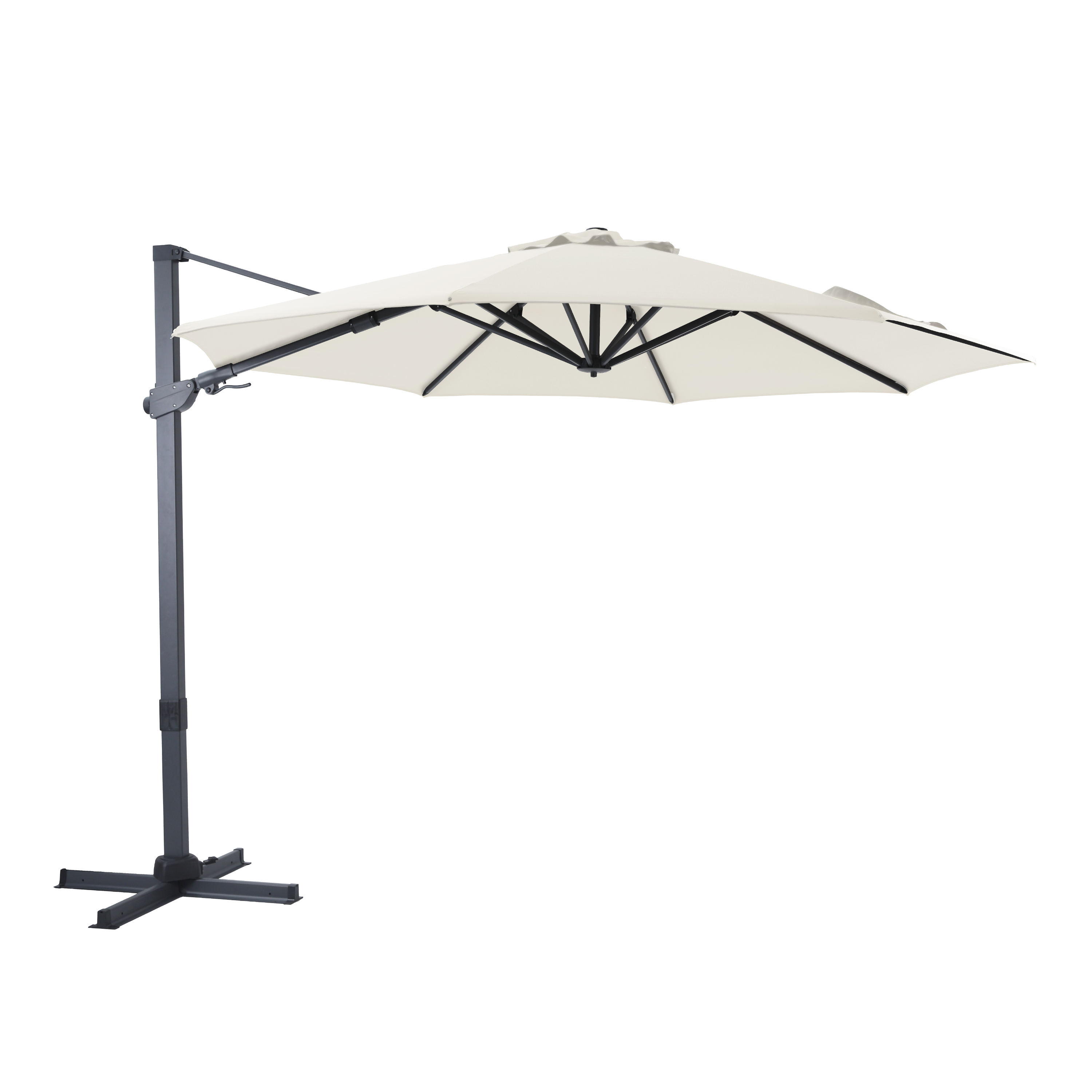 Cyrus Premium Zweefparasol Ø 300cm Antraciet/beige