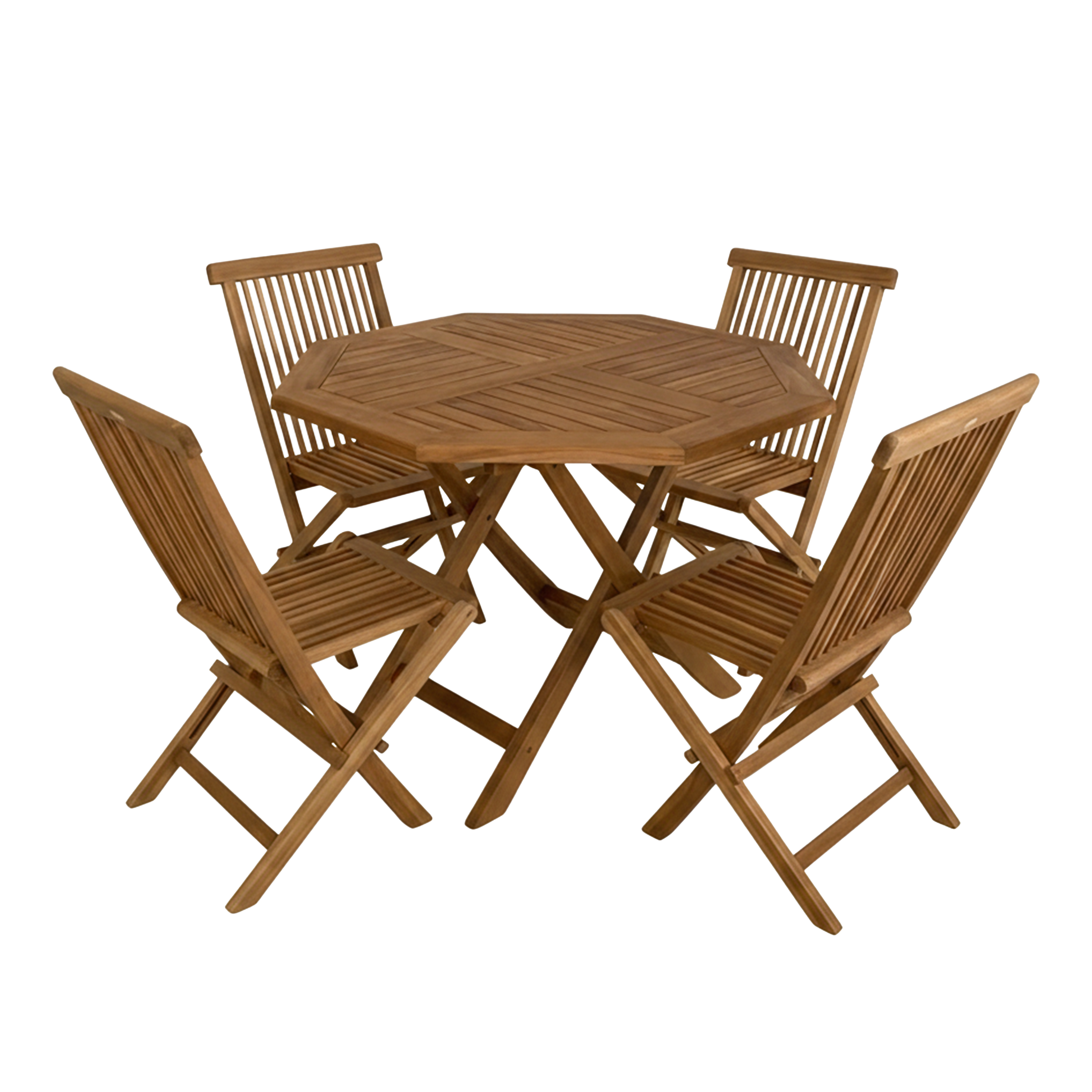 Sana/Mina 100 cm Tuinset 5-delig Teak - Opklapbaar