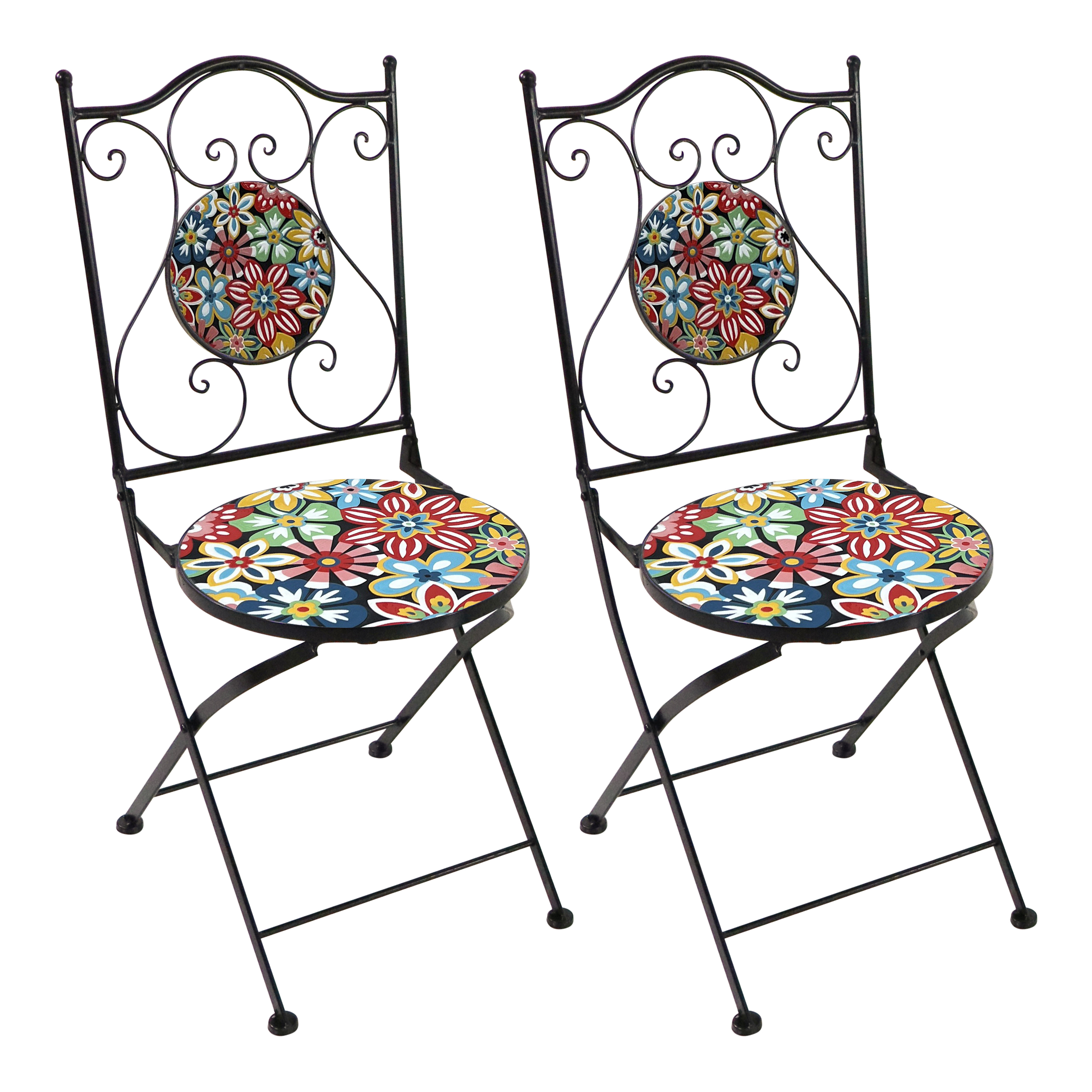 Amélie Bistro Stoelen opklapbaar Fiesta Flower – Set 2 stuks