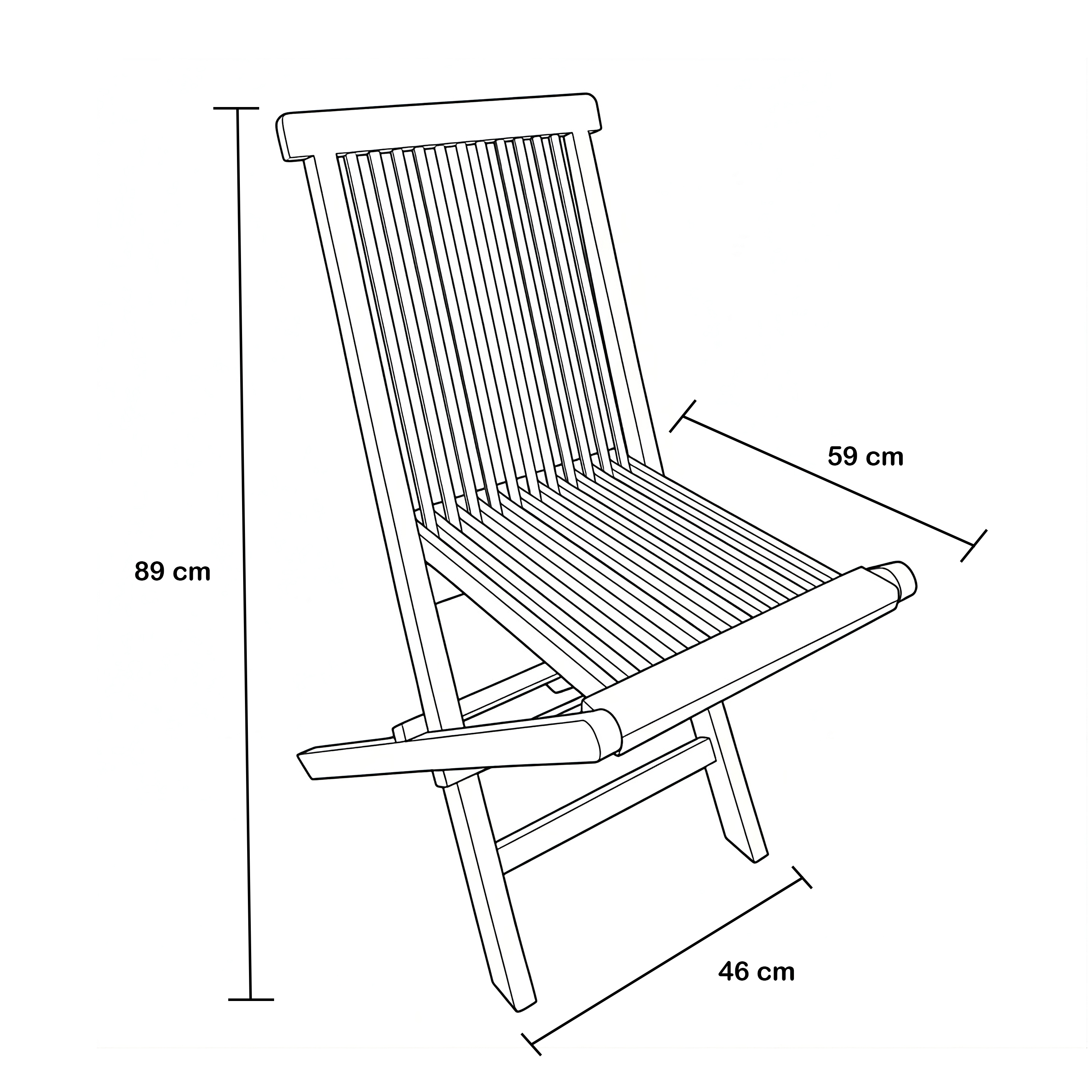 Sana/Mina 100 cm Tuinset 5-delig Teak - Opklapbaar