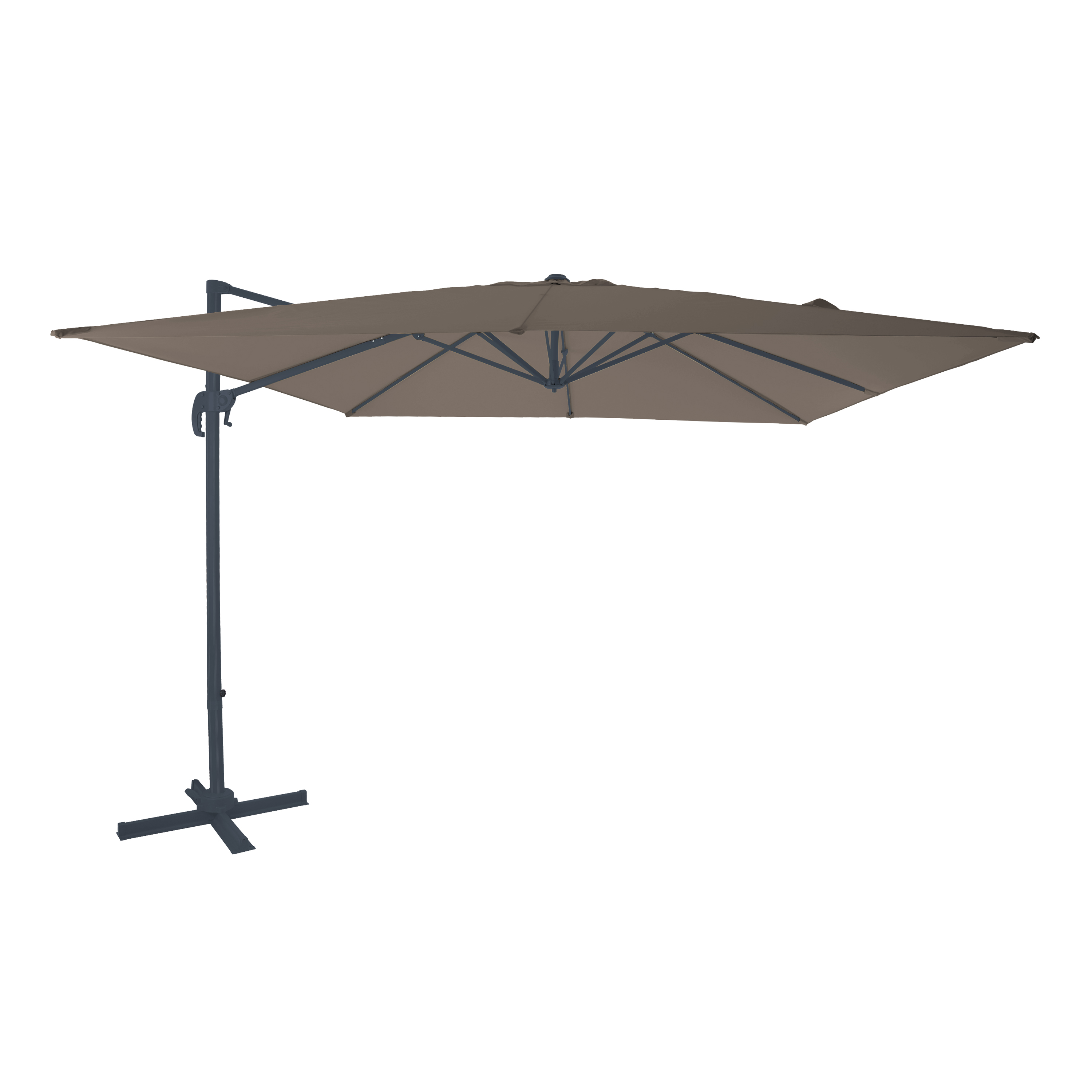 Nima Zweefparasol 300x300 Antraciet/taupe