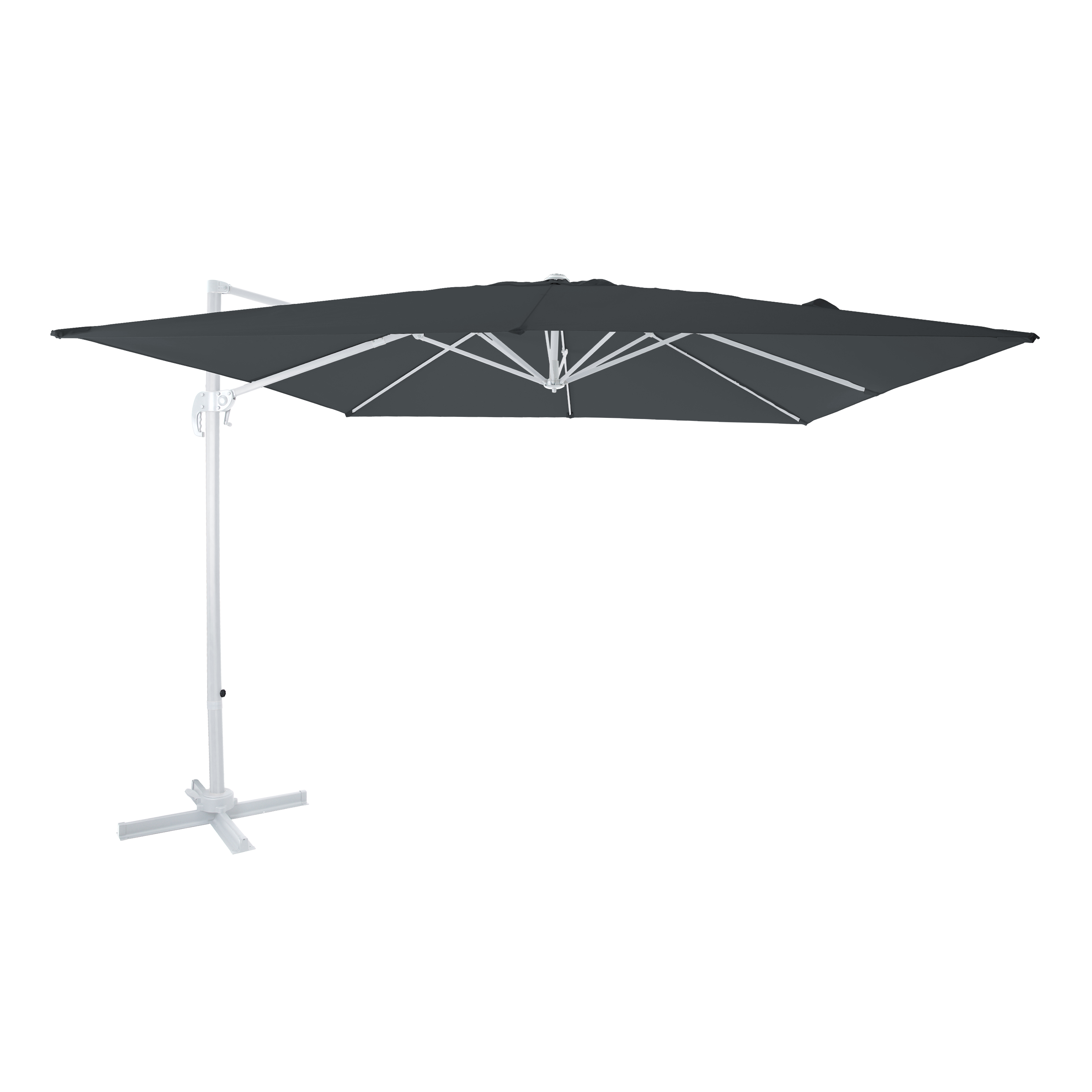 Nima Zweefparasol 300x300 Wit/grijs