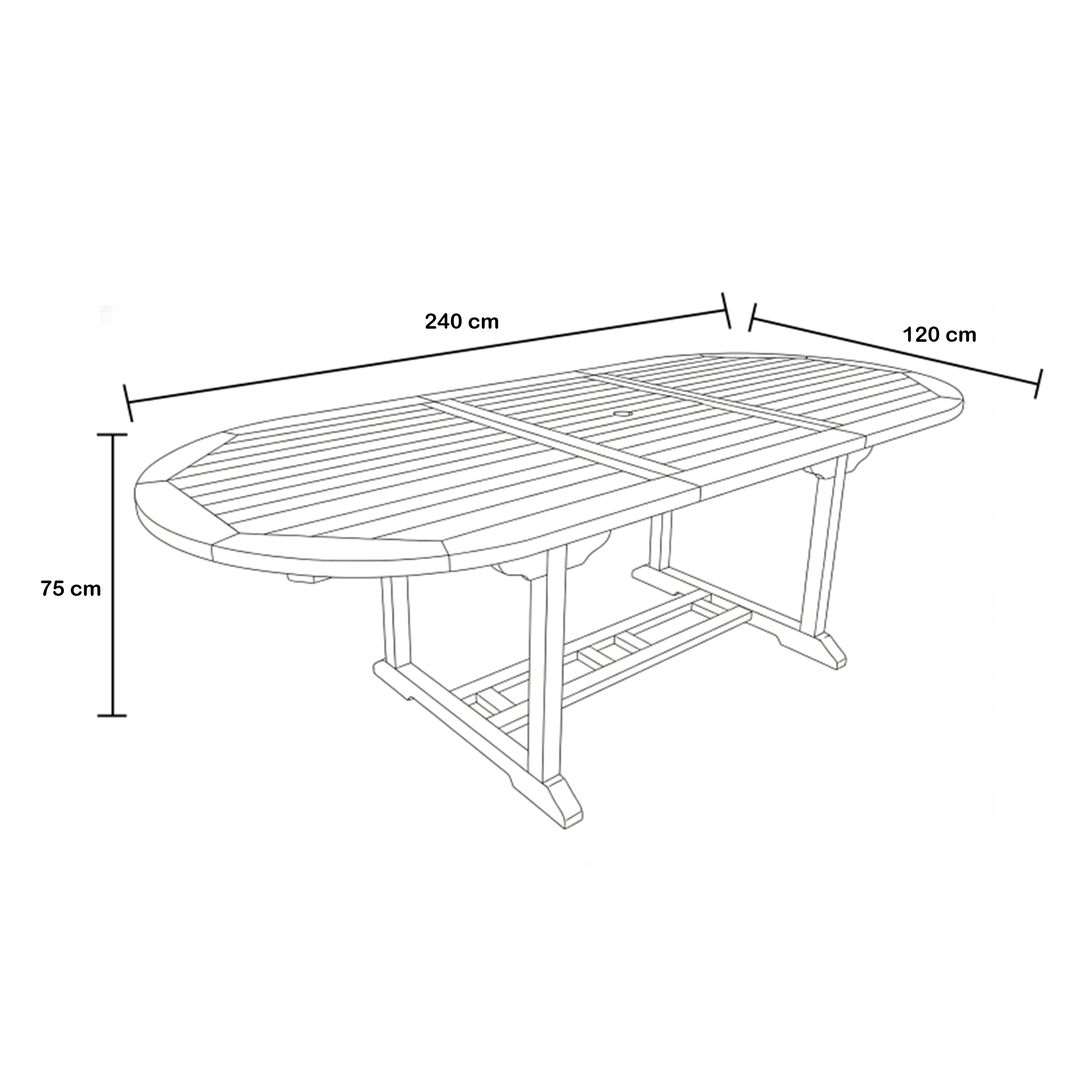 Marzi/Nuria 180-240 cm Tuinset 7-delig Teak - Uitschuifbaar