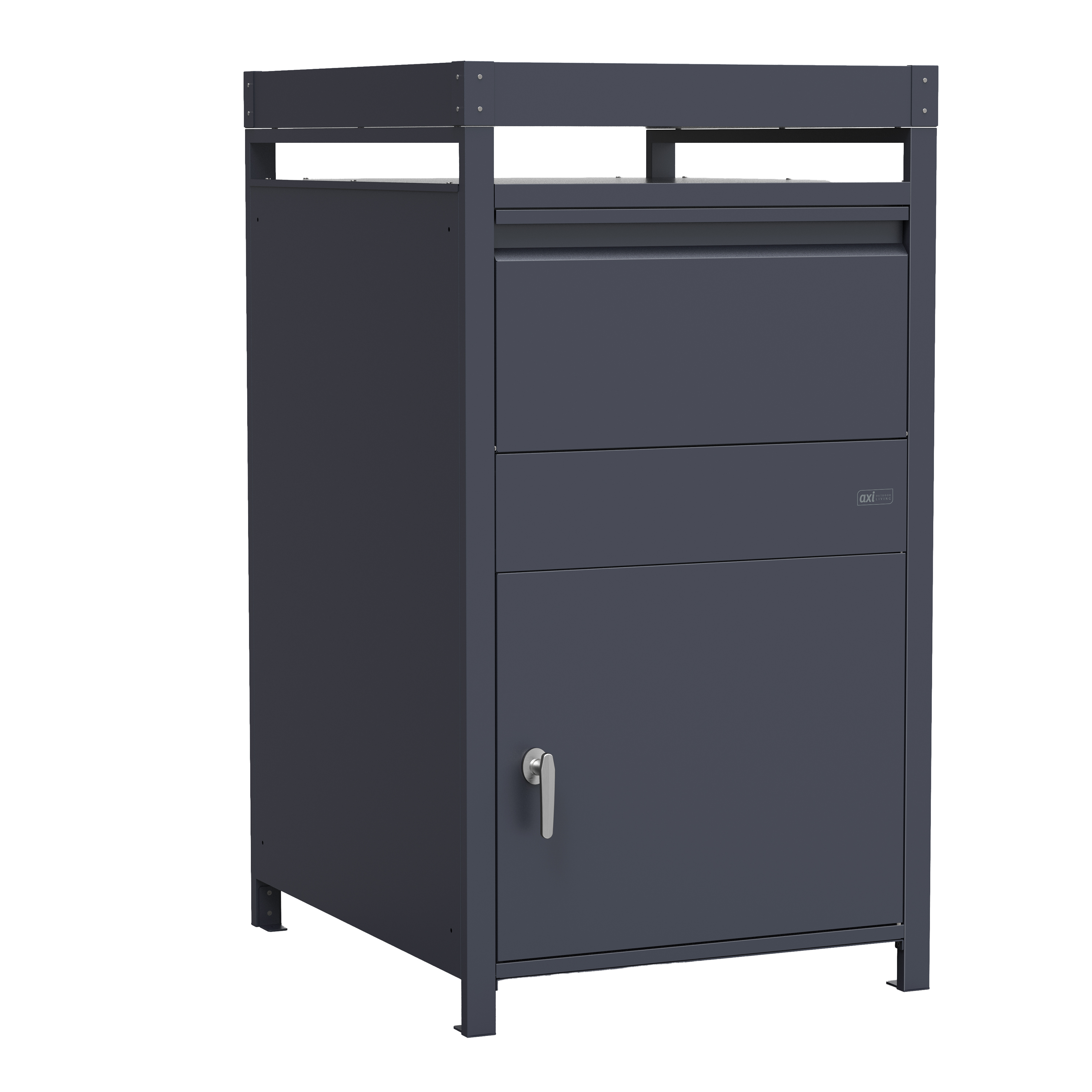 Louis Pakketbrievenbus van Metaal Antraciet met plantenbak