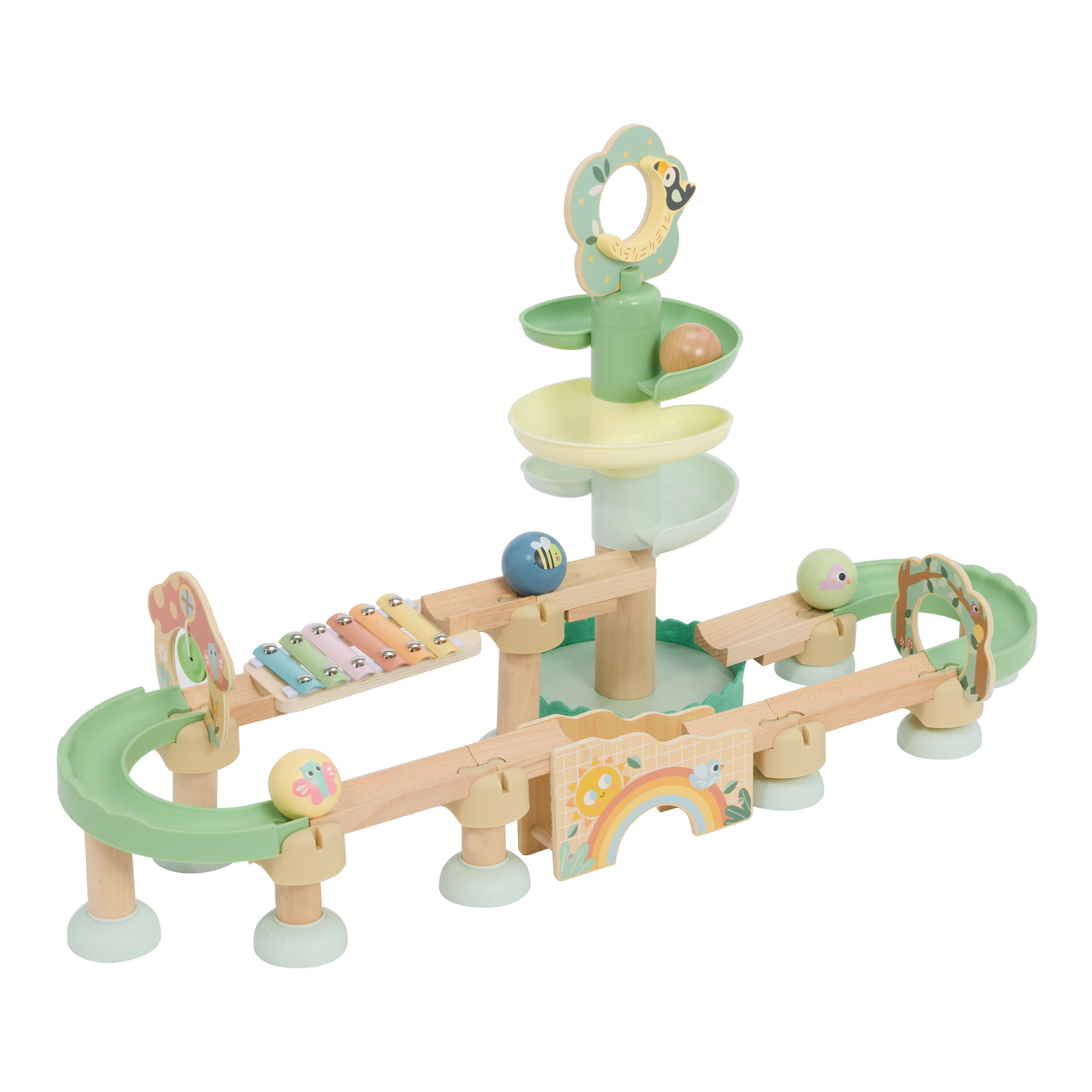 Baby Houten Knikkerbaan – Pastel Groen