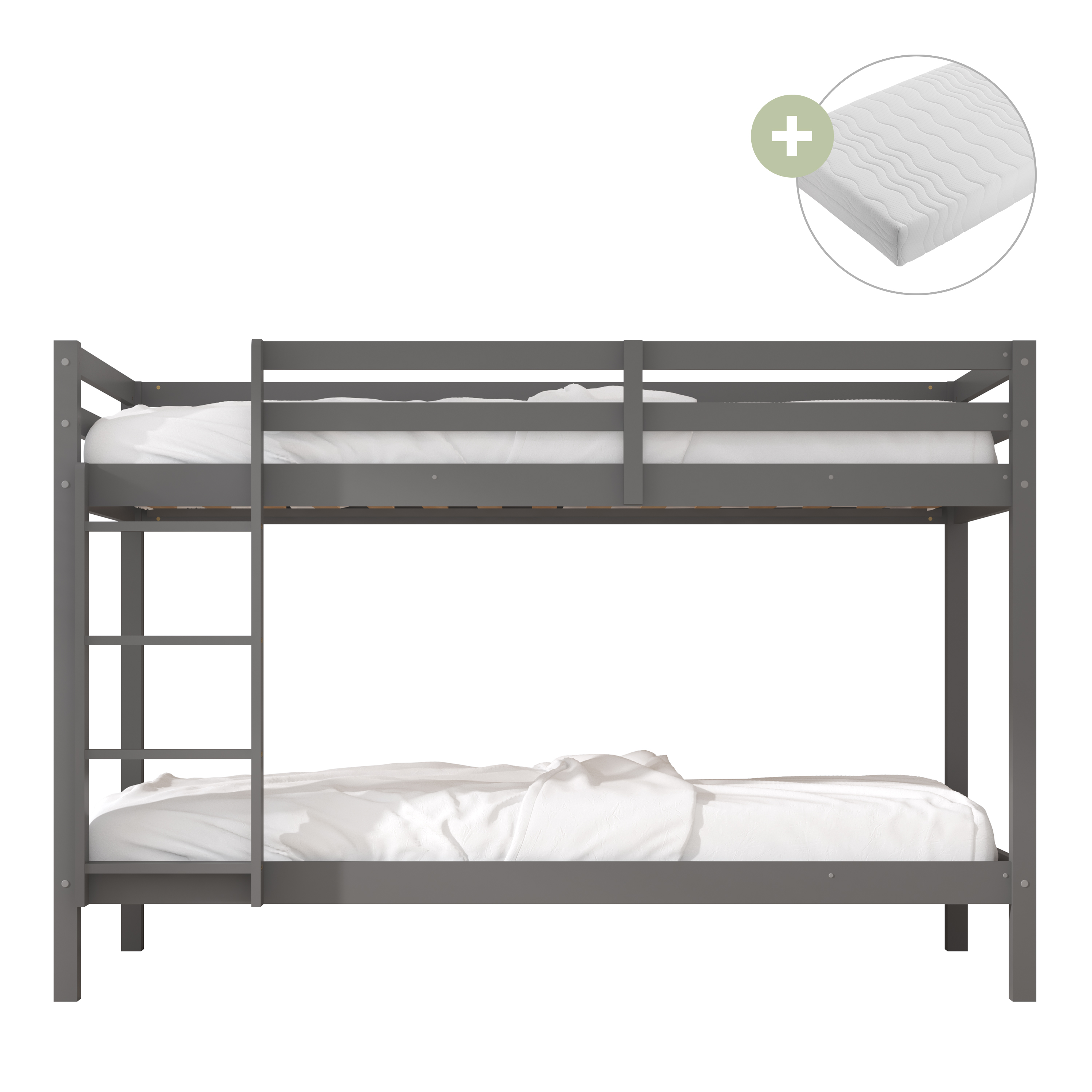 Jip Stapelbed Grijs – Met 2 Matrassen