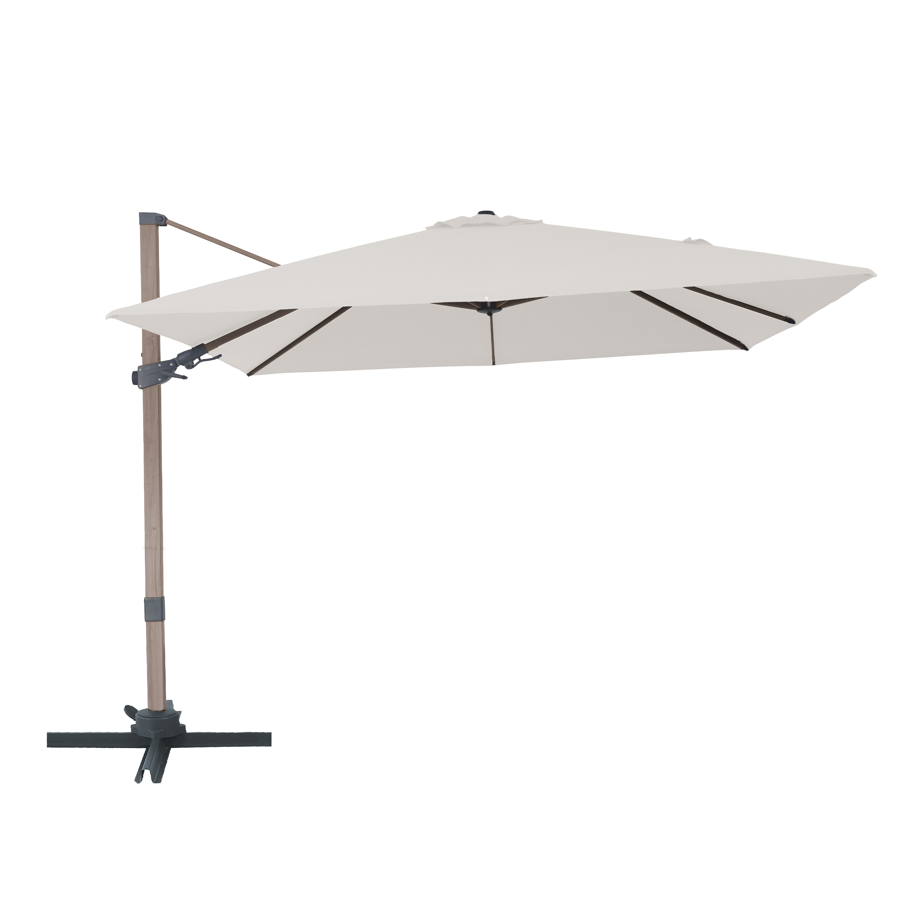 Alina Zweefparasol 300x300cm Eikenlook /beige