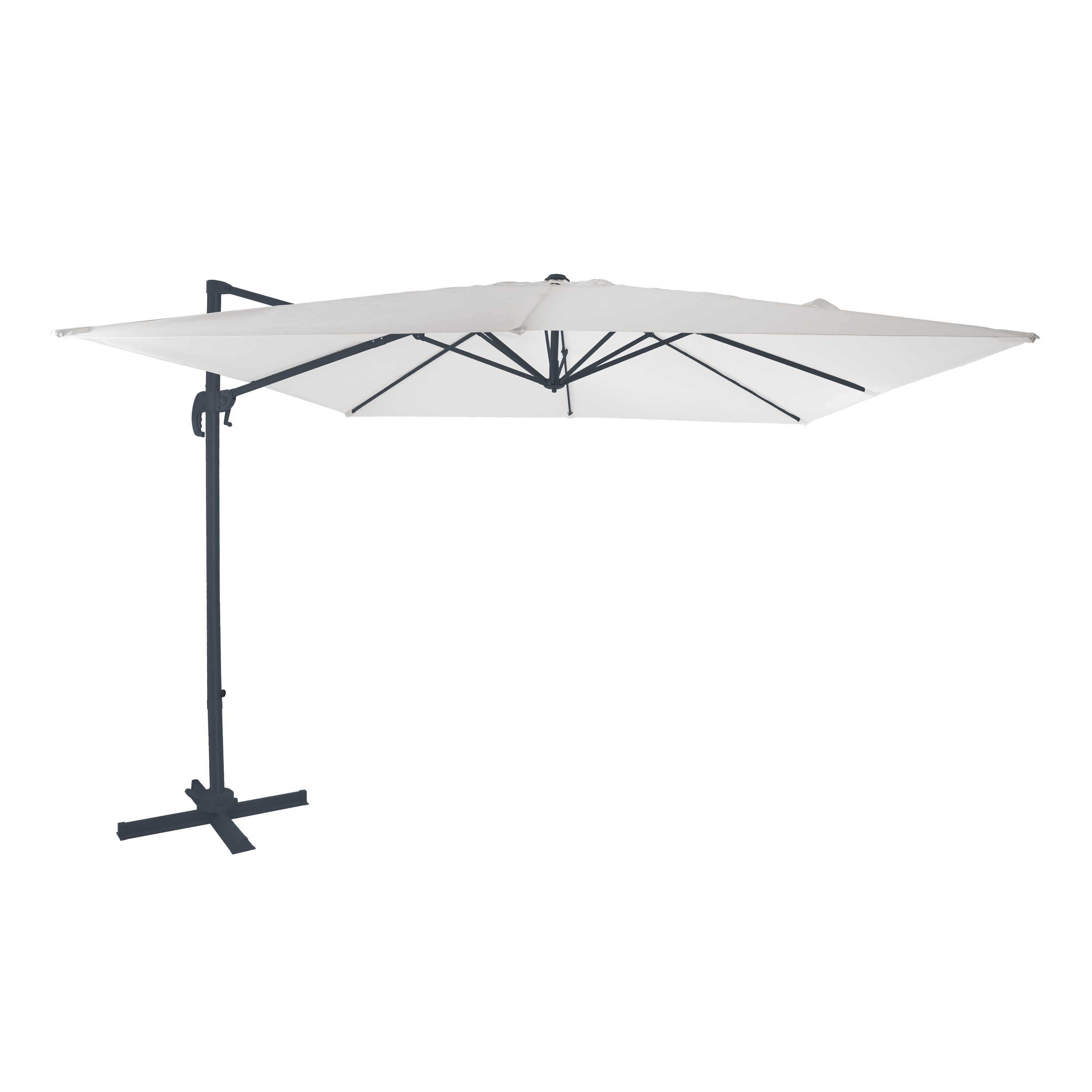 Nima Zweefparasol 300x300 Antraciet/beige