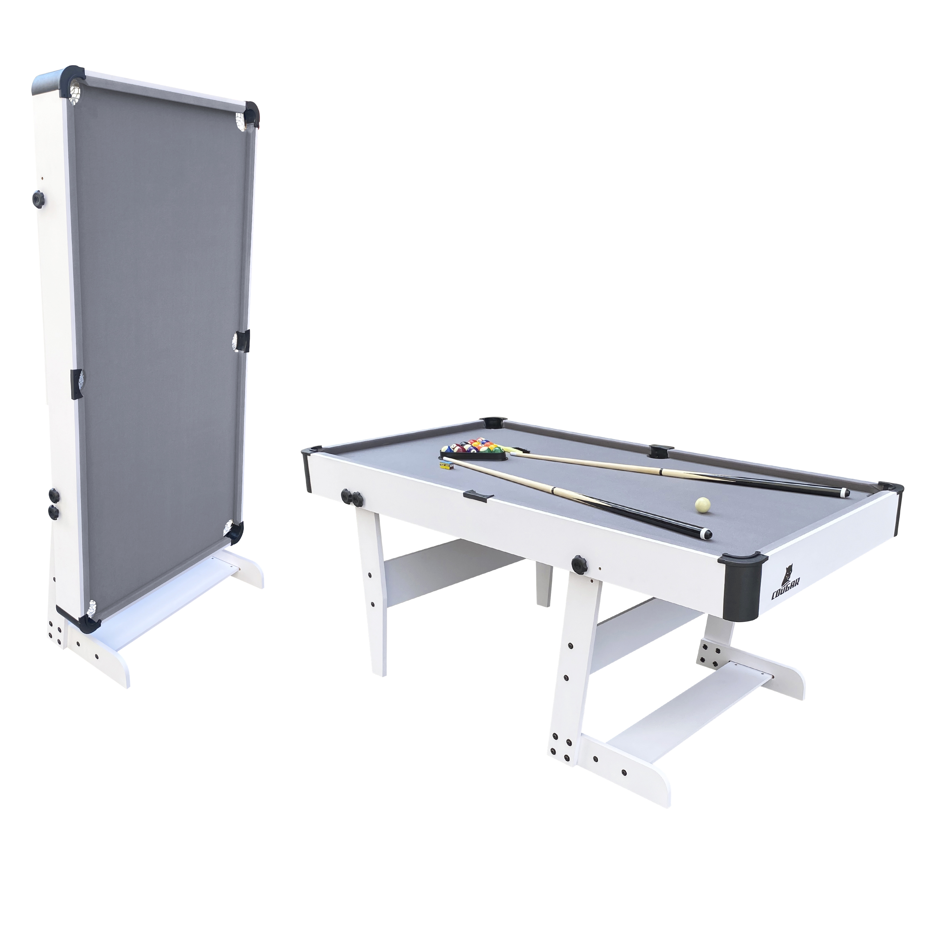 Hustle XL opklapbare Pooltafel Wit/grijs