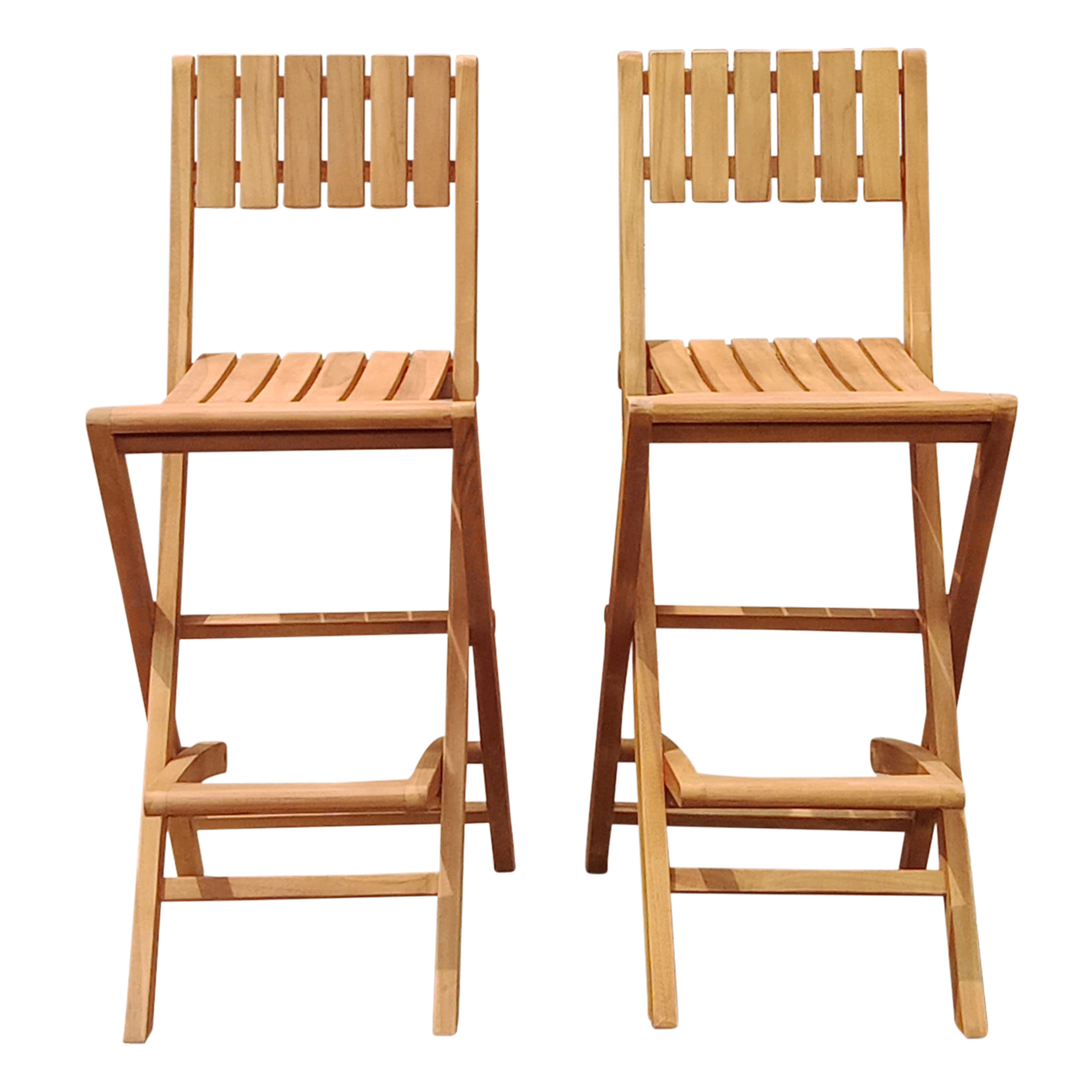 Bruno Teak opklapbare Barkrukken – Set 2 stuks