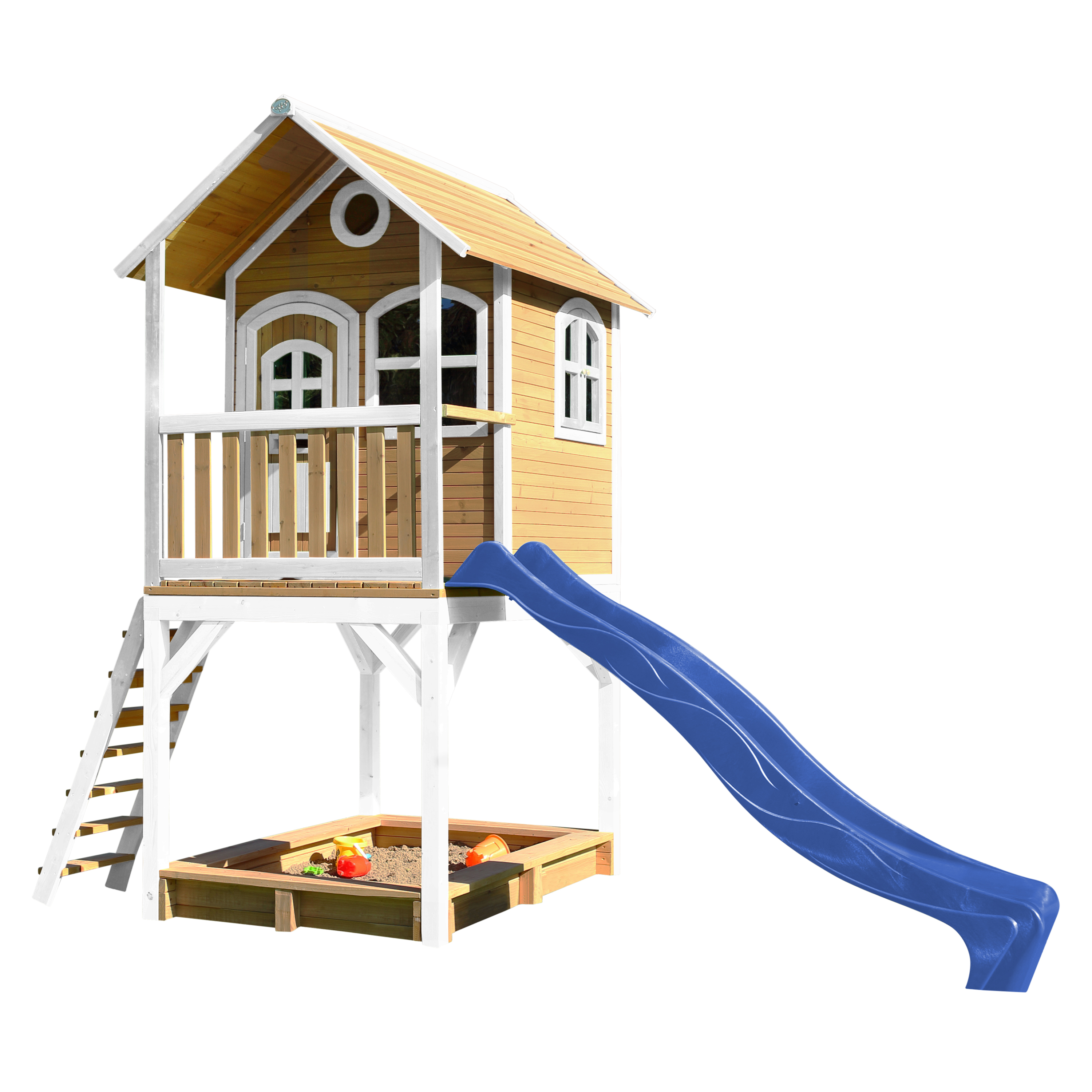 Sarah Speelhuis Bruin/wit - Blauwe glijbaan