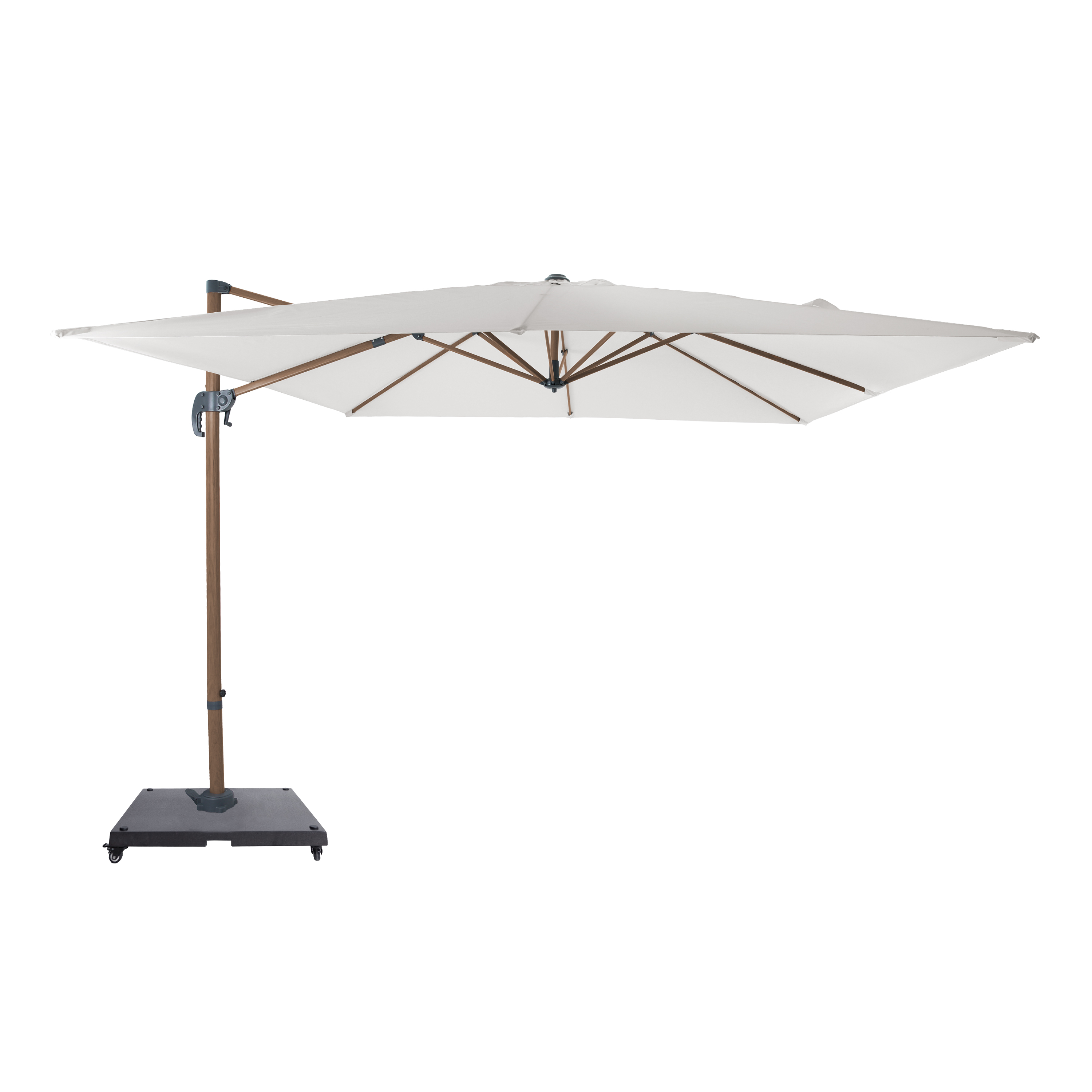 Nima Zweefparasol 300x300cm Eikenlook/beige – Complete set