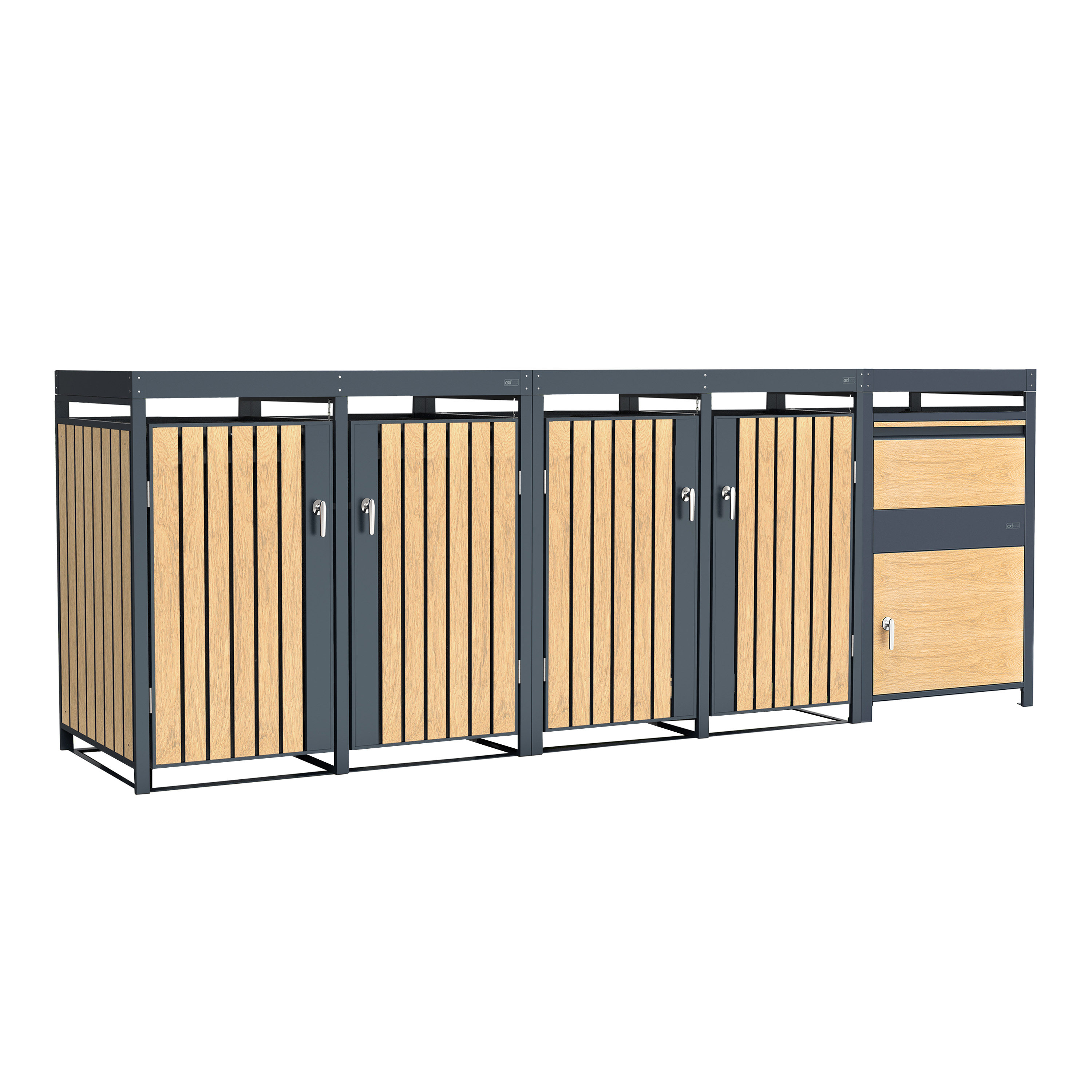 Louis + 4x Leon - Multi opslag - Antraciet/Houtlook