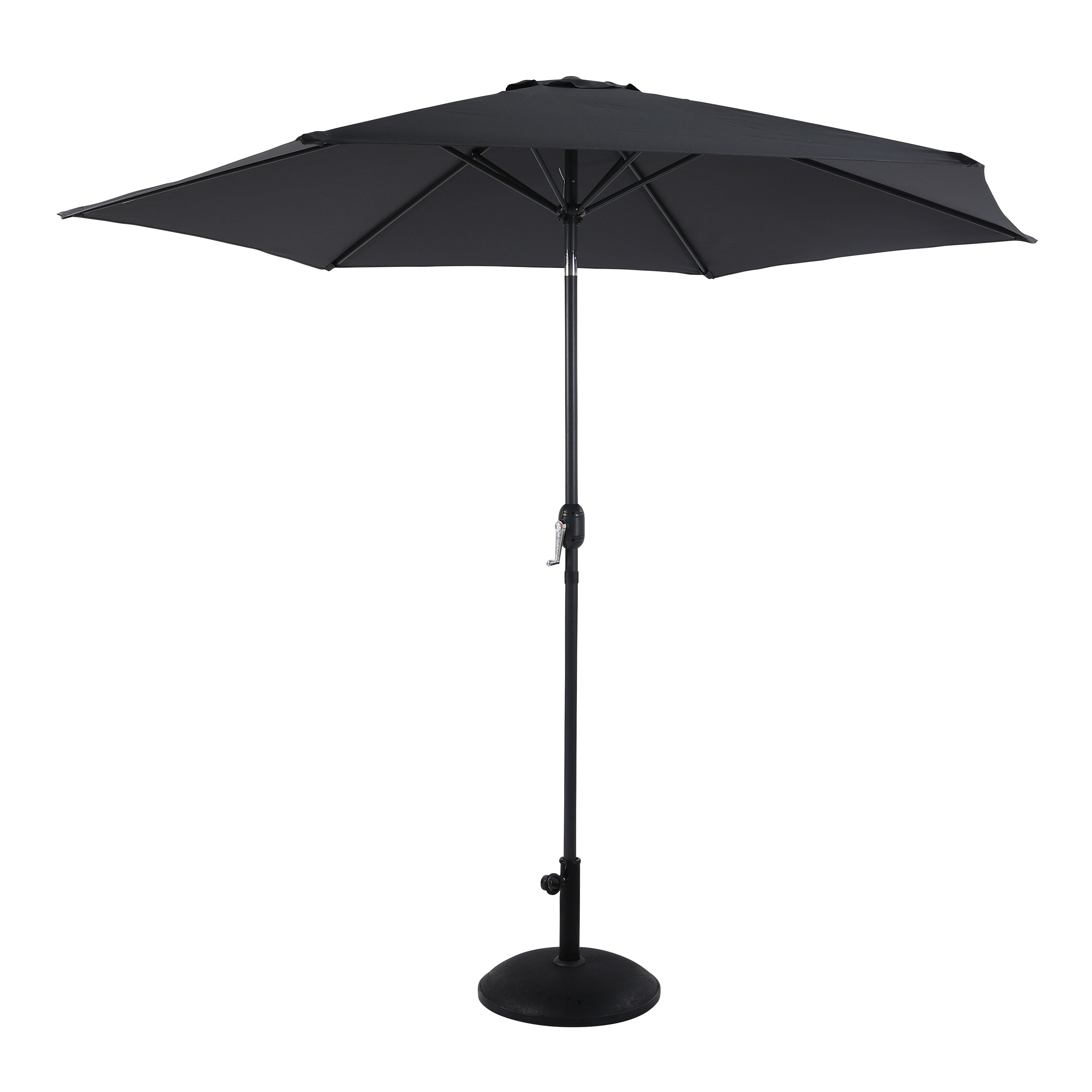 Noor Stokparasol Ø 300cm incl parasolvoet Antraciet/grijs