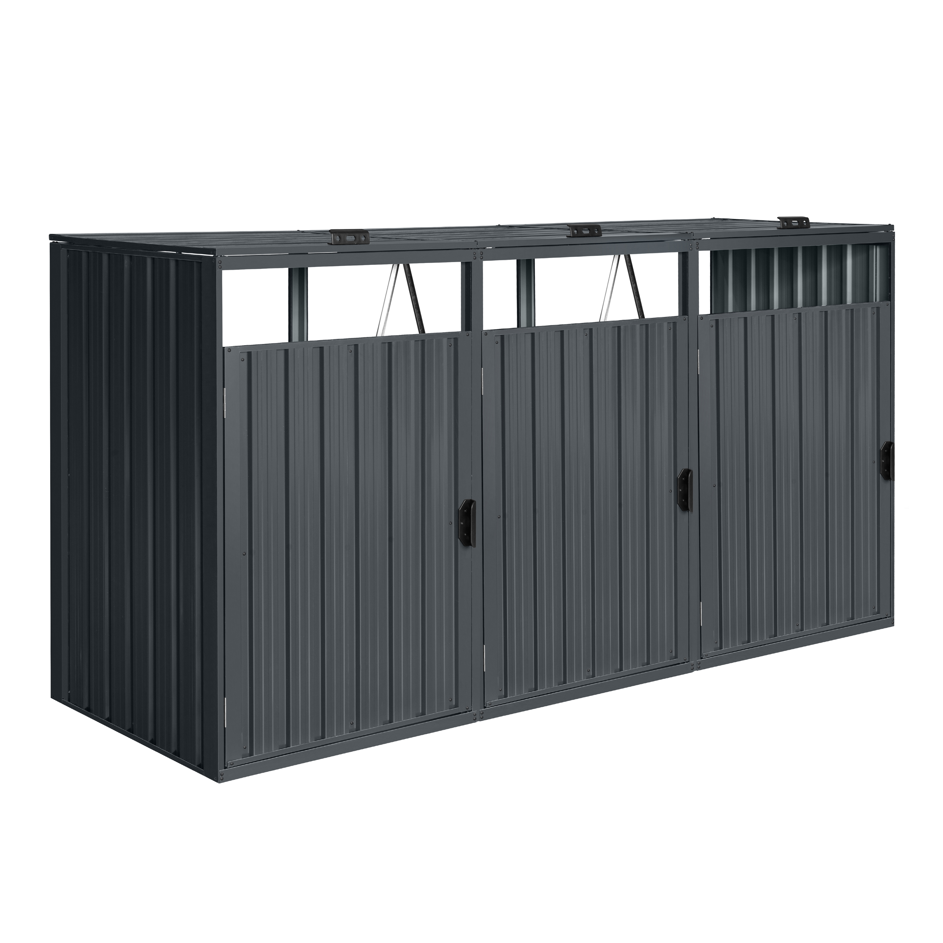Owen metalen Containerombouw Antraciet 3x 240L