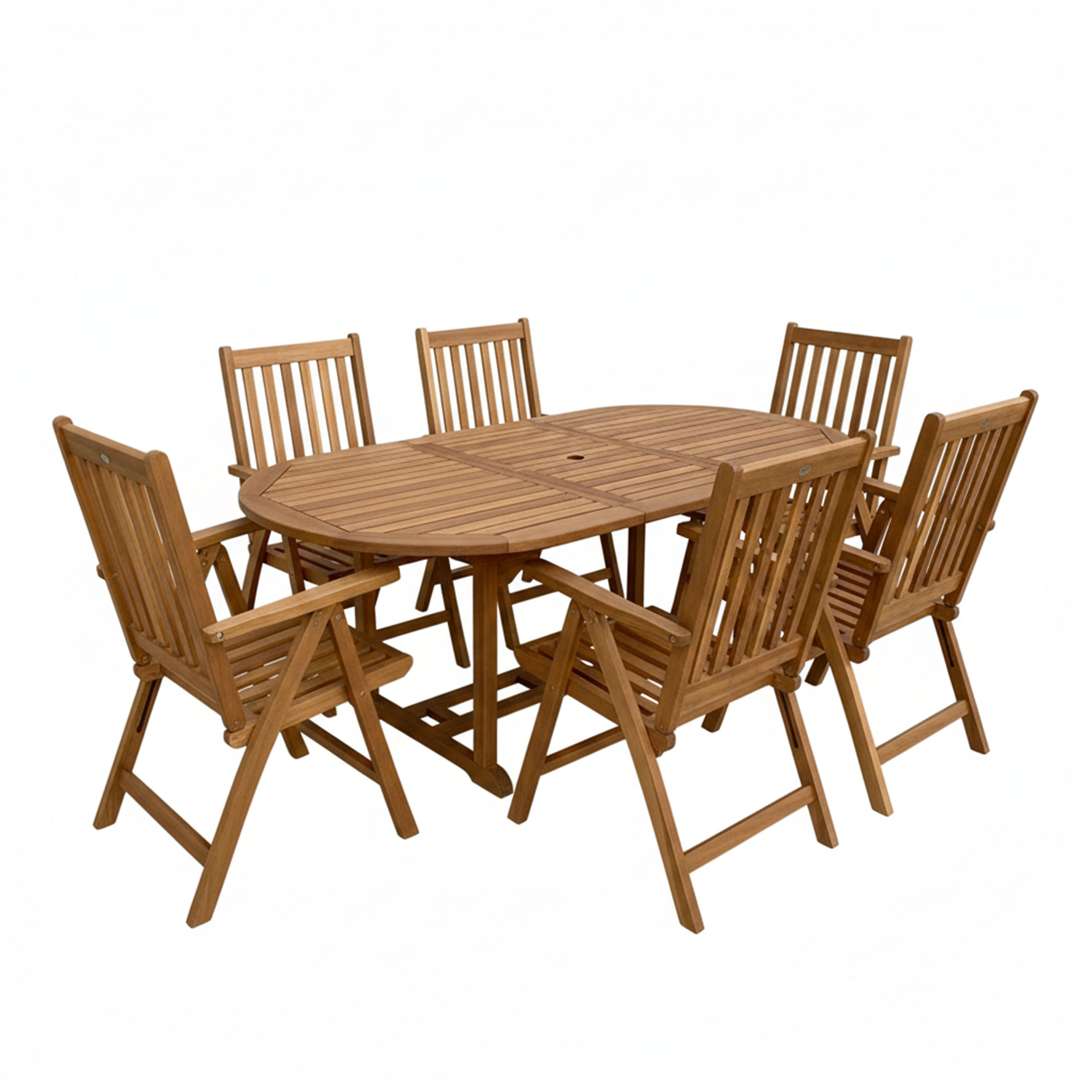 Marzi/Nuria 180-240 cm Tuinset 7-delig Teak - Uitschuifbaar