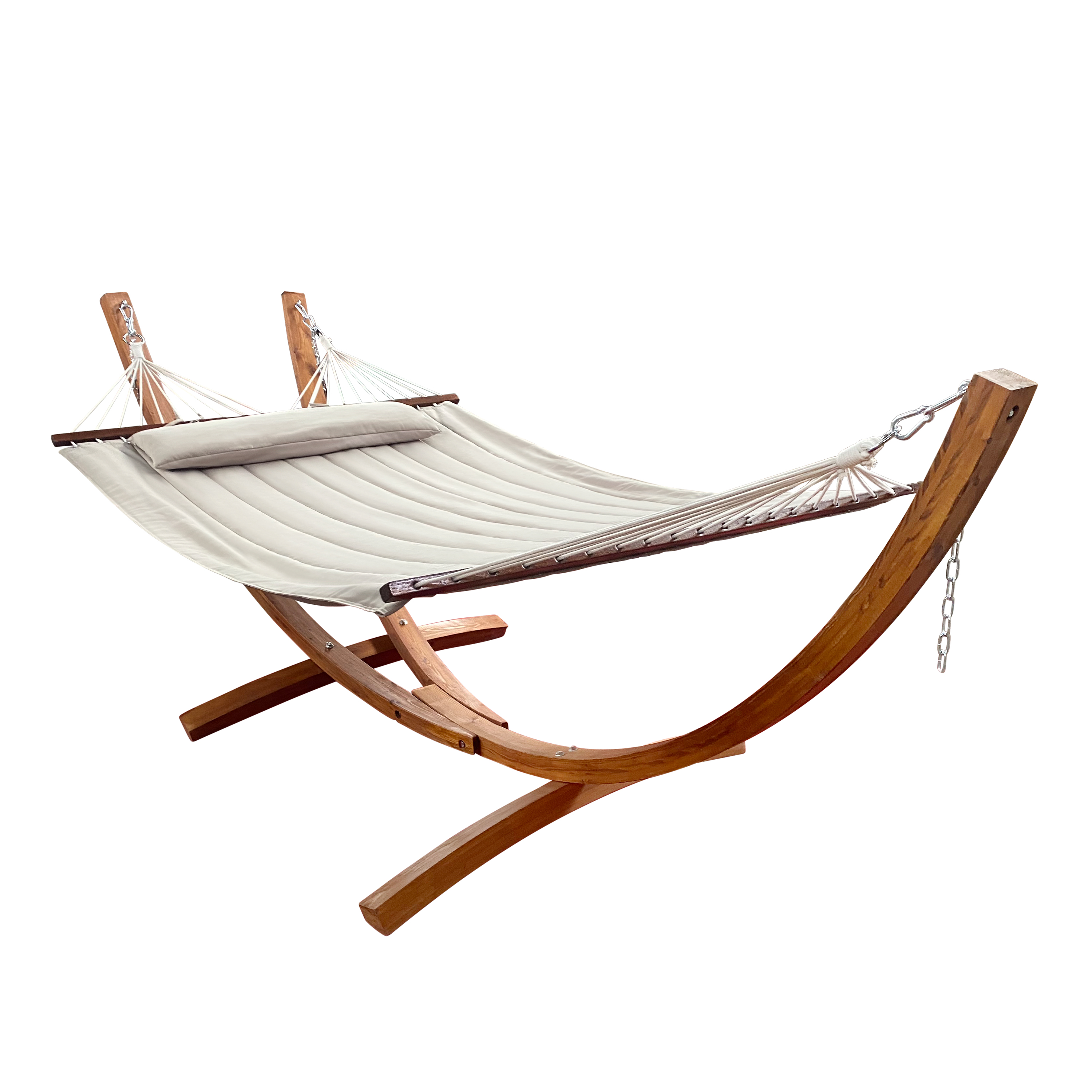 Hawaii Hangmat set - Beige hangmat met houten frame