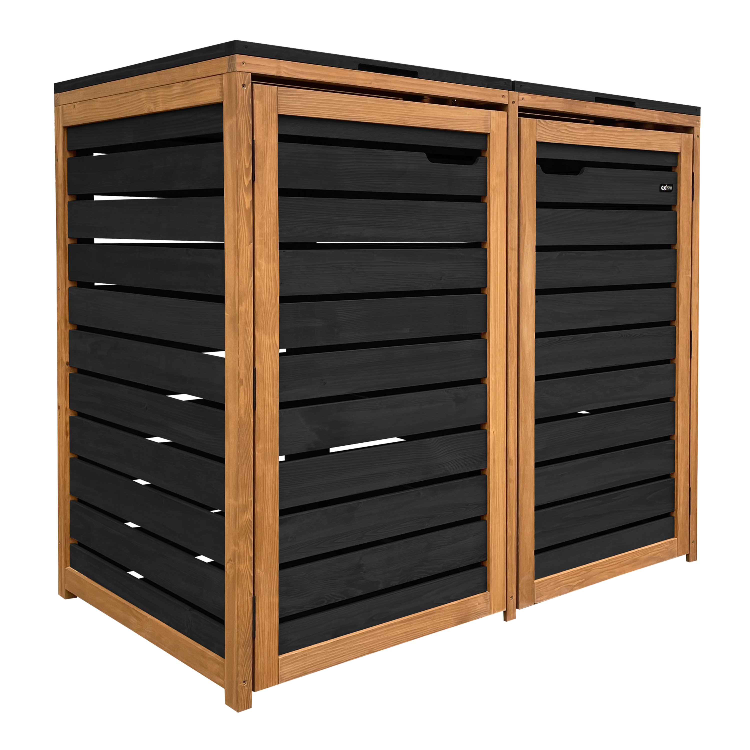 Lex Containerombouw van Hout Zwart/Bruin – 2 containers