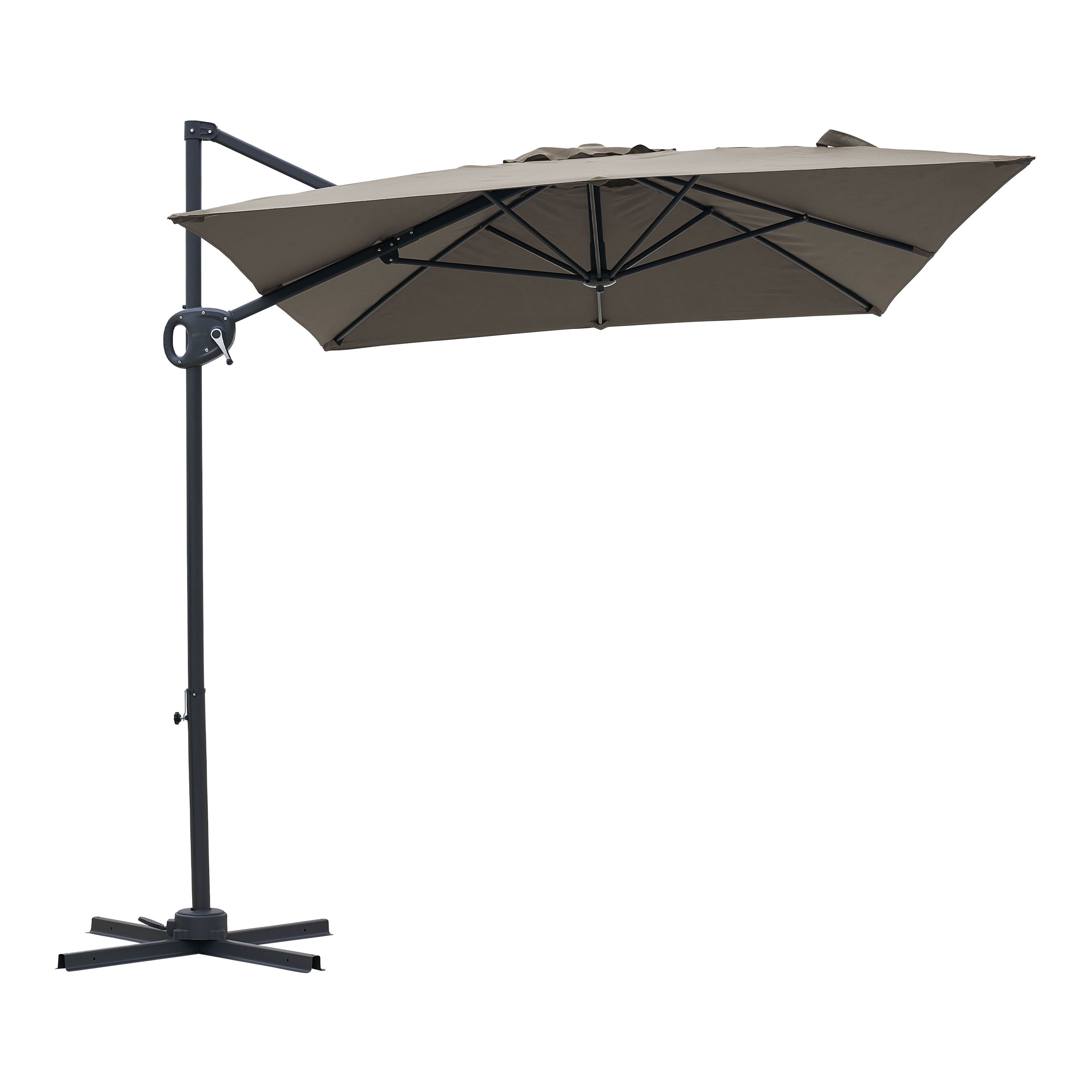 Luma Zweefparasol 200x300 cm Antraciet/taupe