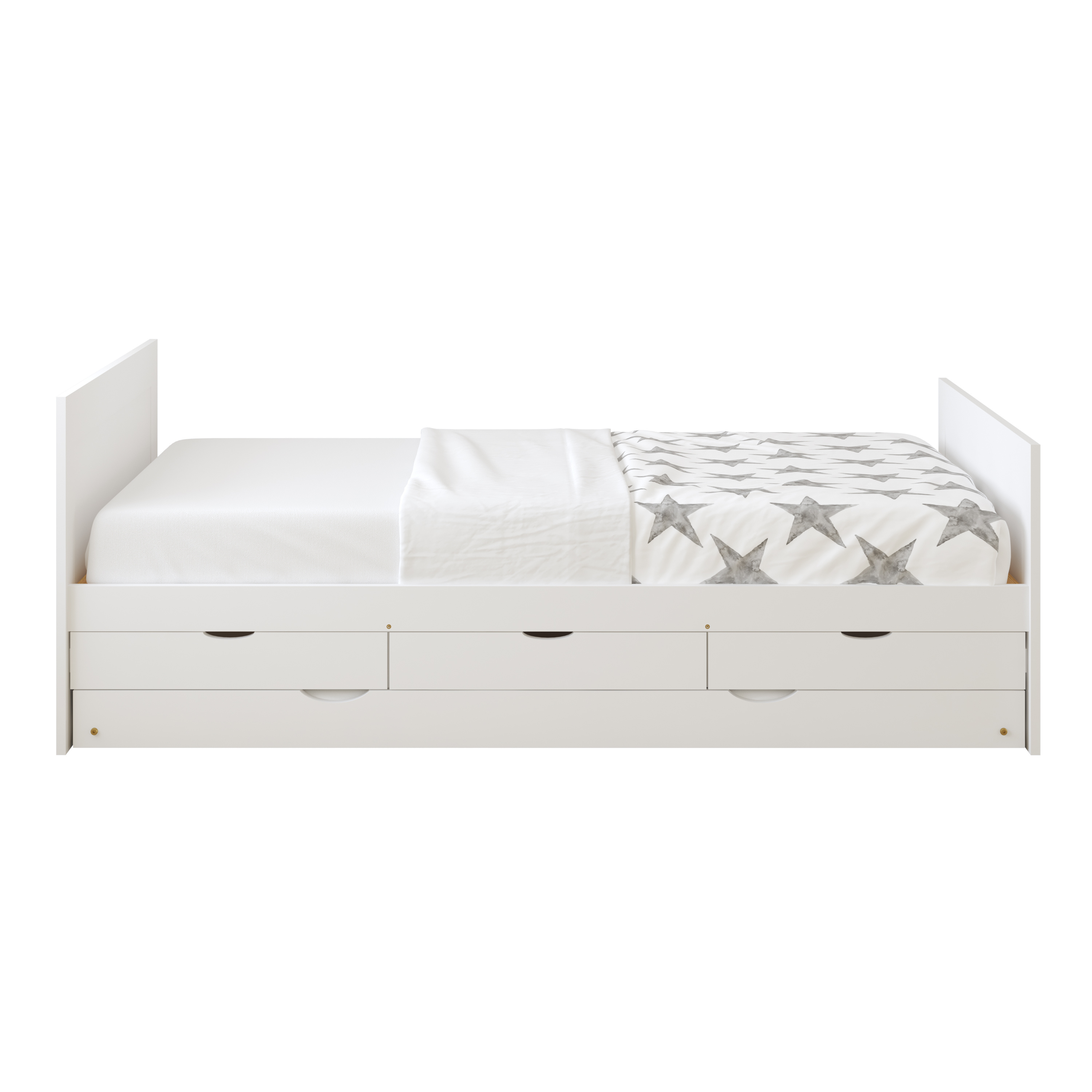 Eli Kinderbed met Onderschuifbed Wit – Zonder Matras