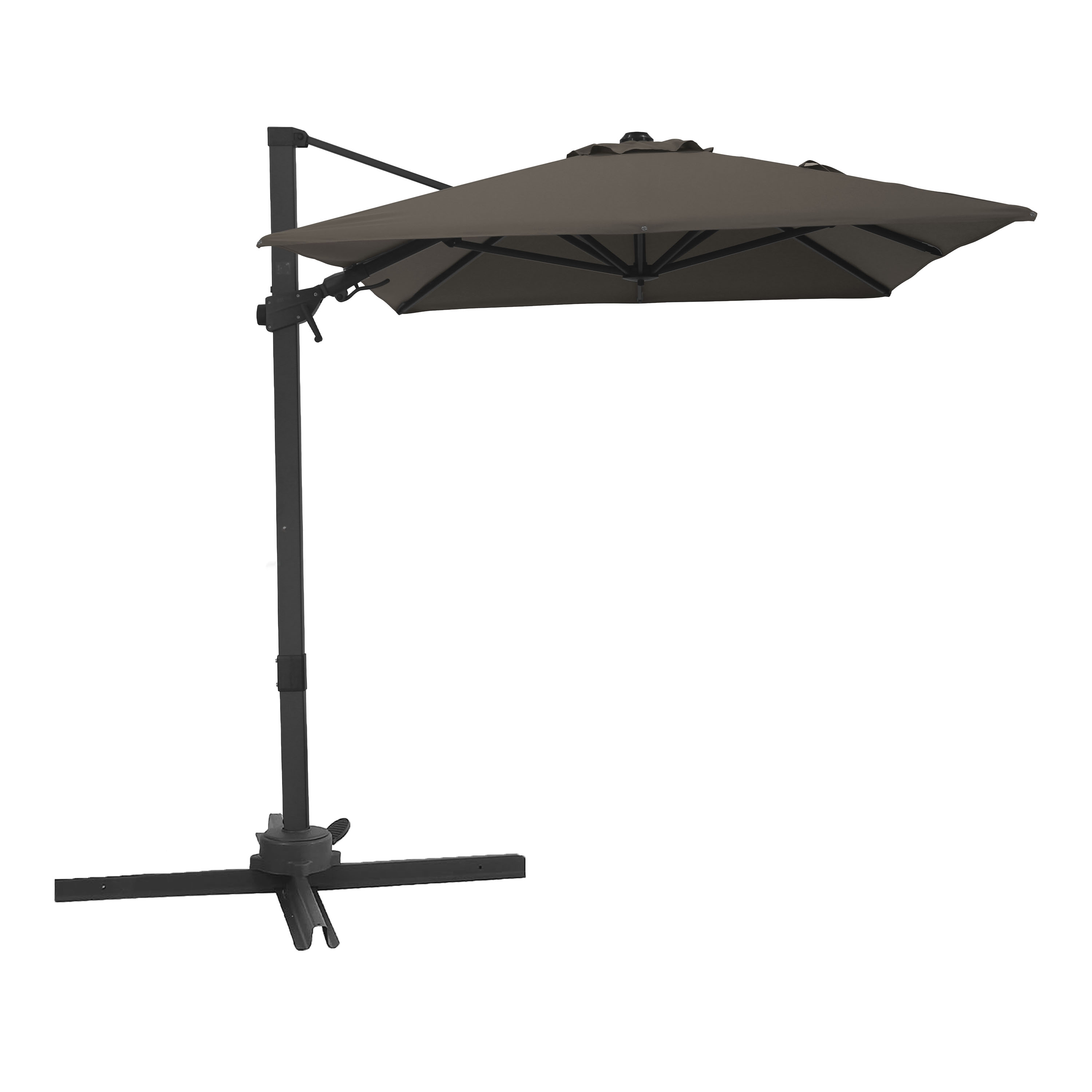 Nyra Zweefparasol 200x300 cm Antraciet/taupe