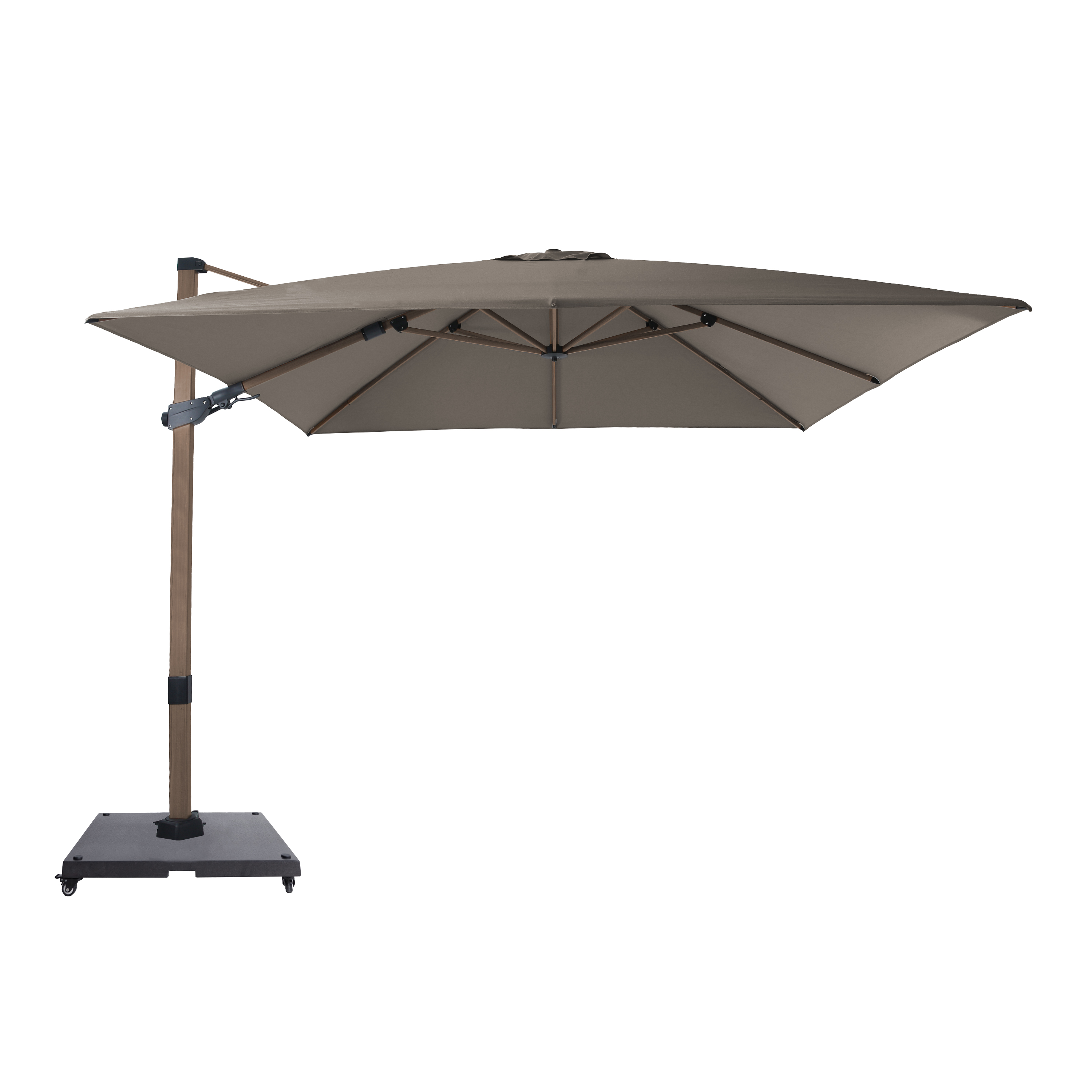Apollo Zweefparasol 300x300cm Eikenlook/taupe – Complete set