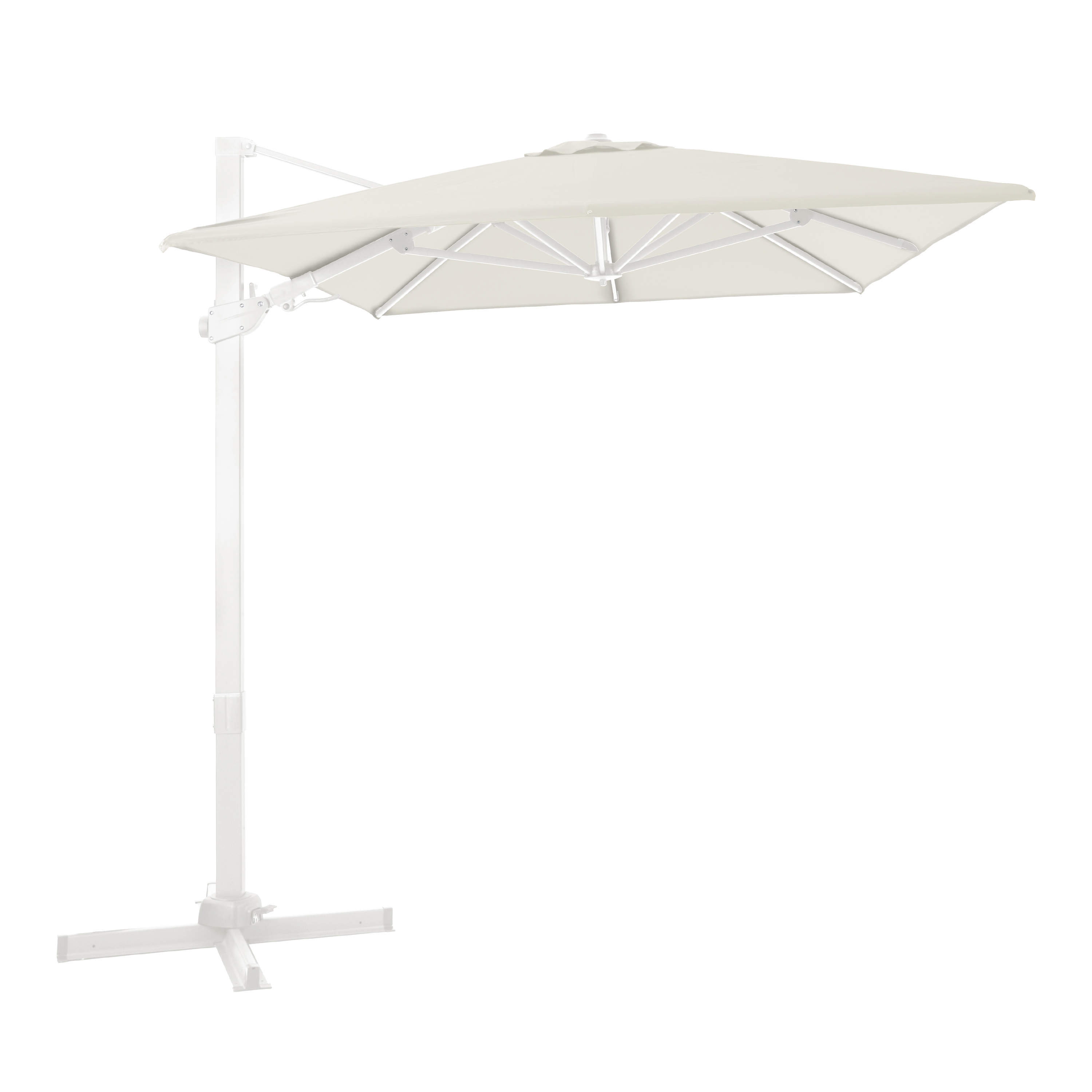 Milad Premium Zweefparasol 200x300 Wit/Beige