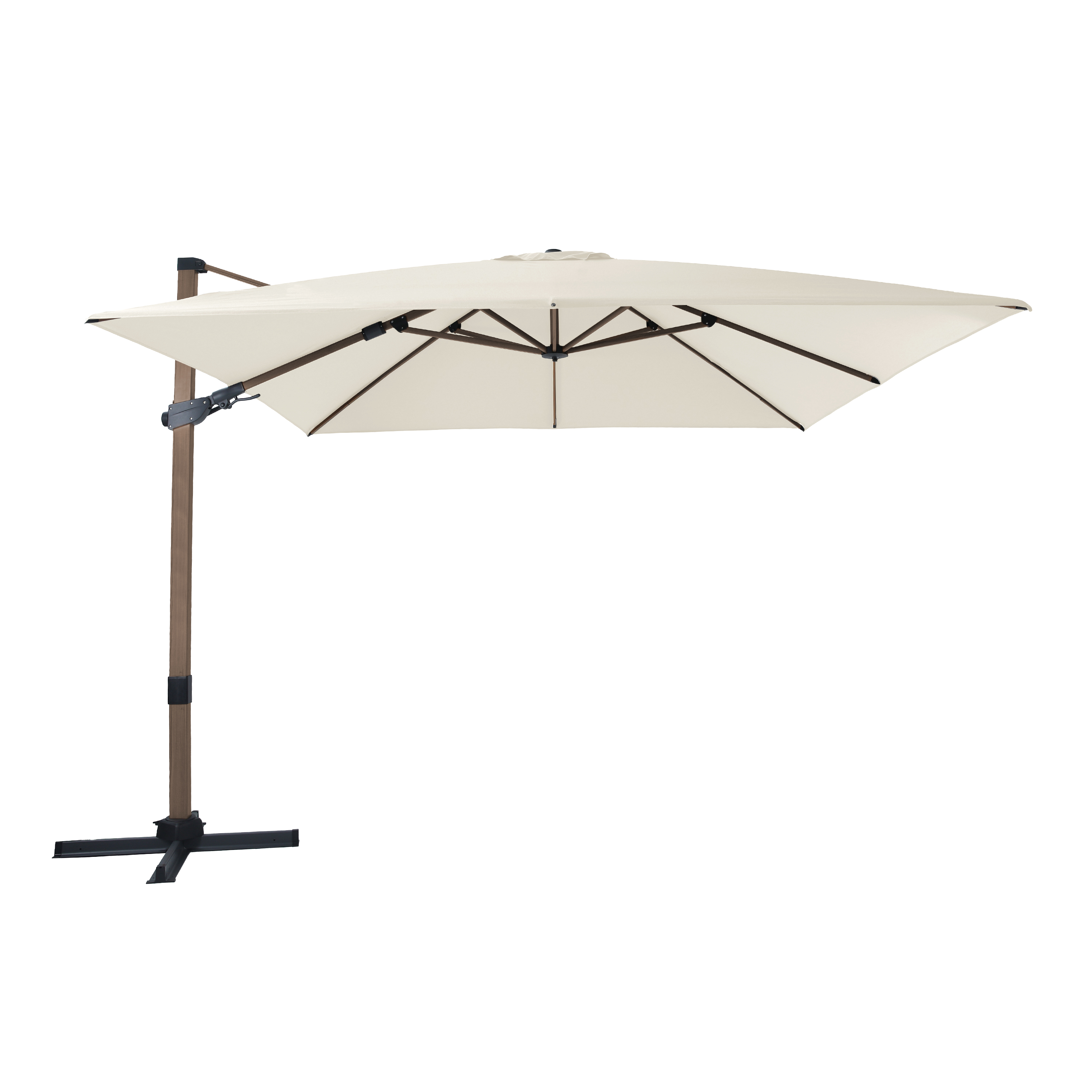 Apollo Premium Zweefparasol 300x300cm Eikenlook/beige