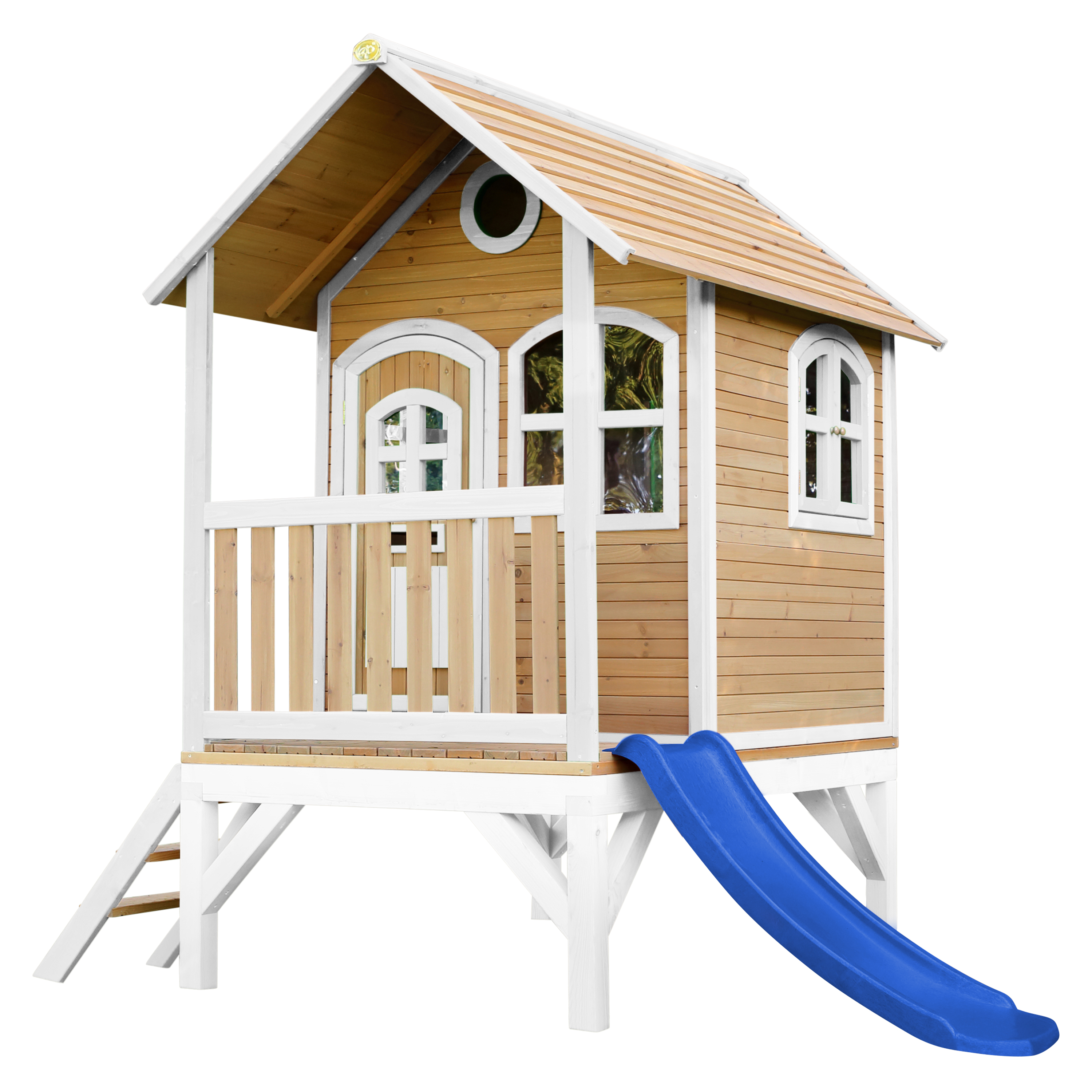 Tom Speelhuis Bruin/wit - Blauwe glijbaan