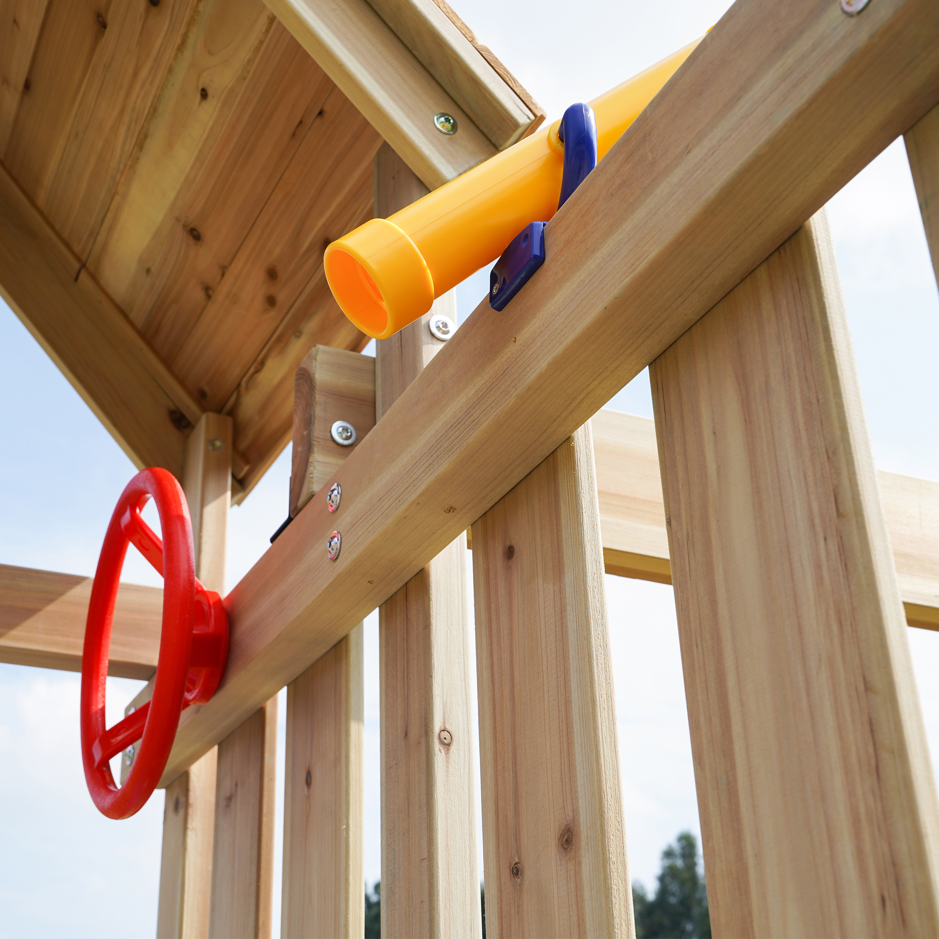 Moos Speeltoestel met Dubbele Schommel en Touwladder Bruin -