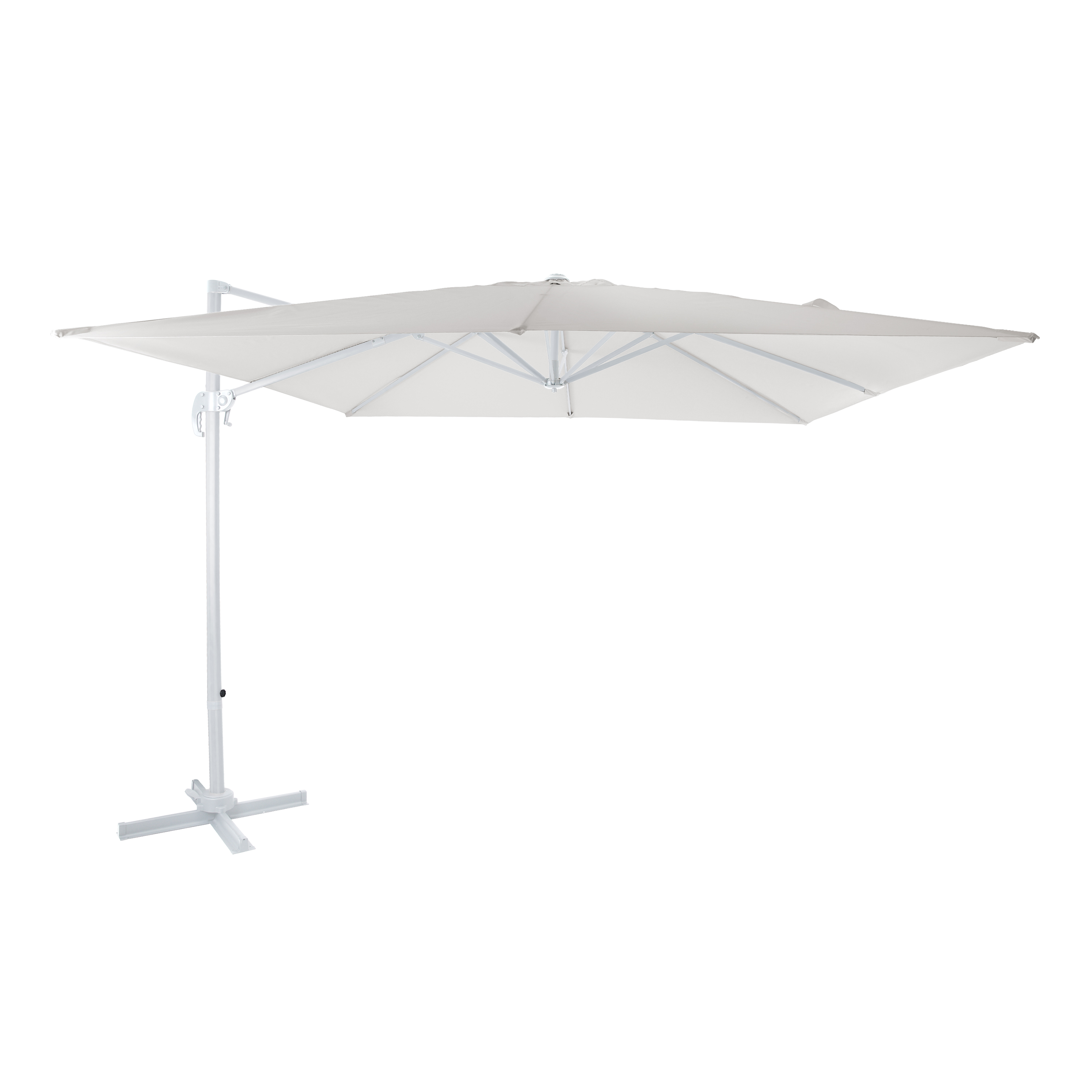Nima Zweefparasol 300x300 Wit/Beige
