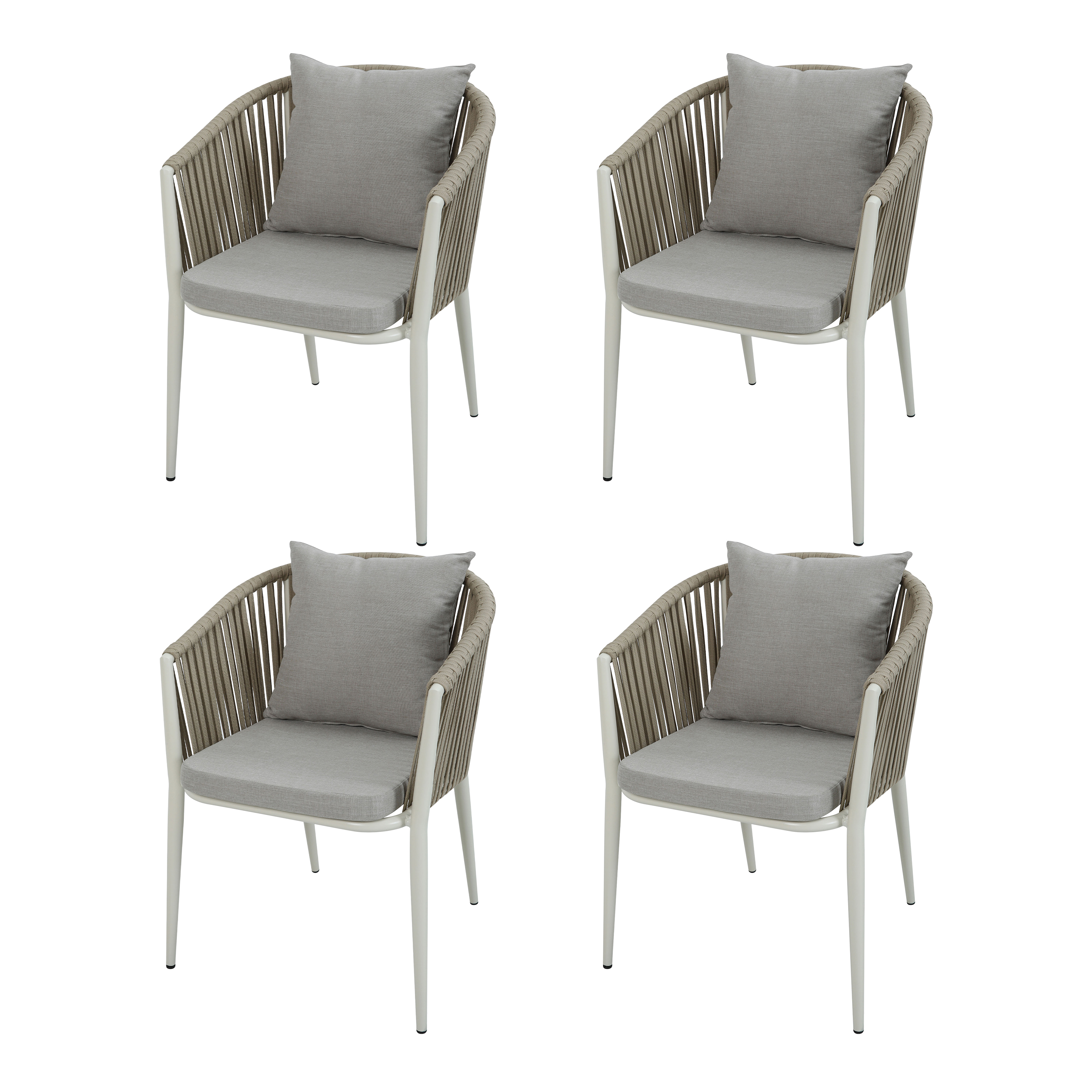 Faye Stoelen Beige – Set 4 stuks
