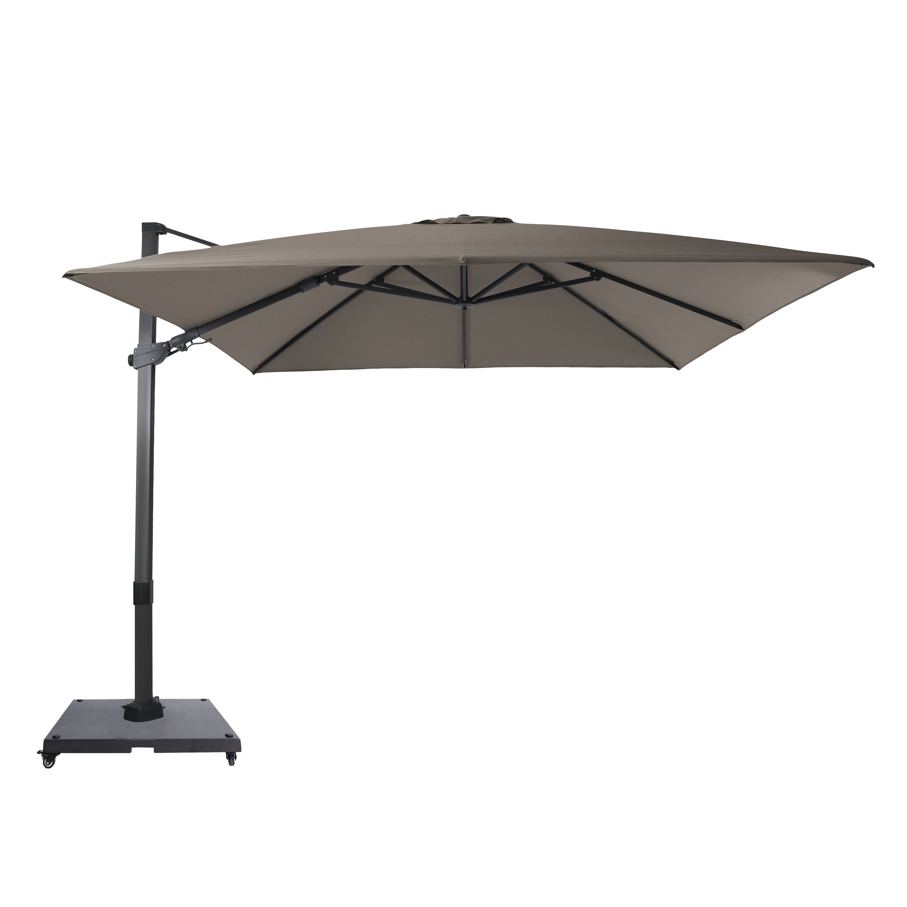 Apollo Zweefparasol 300x300cm Antraciet/taupe – Complete set