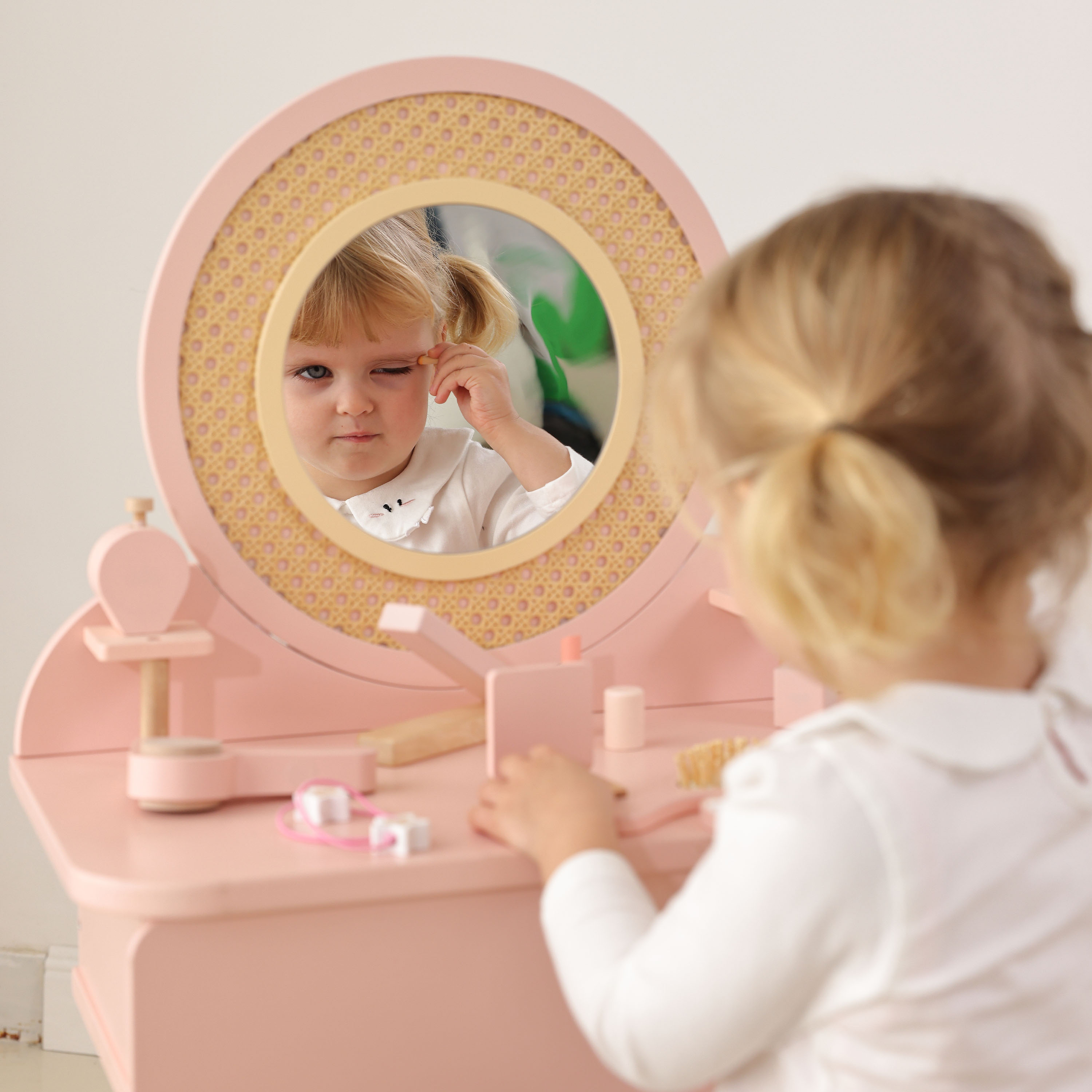 Houten Kaptafel in Rotanlook