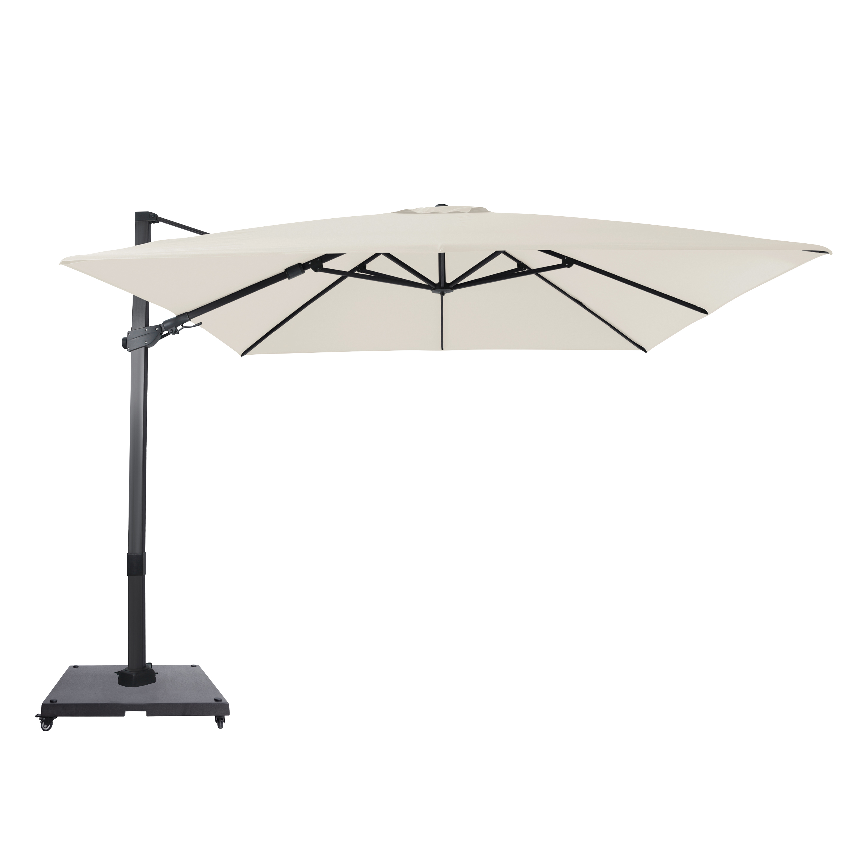 Apollo Zweefparasol 300x300cm Antraciet/beige – Complete set