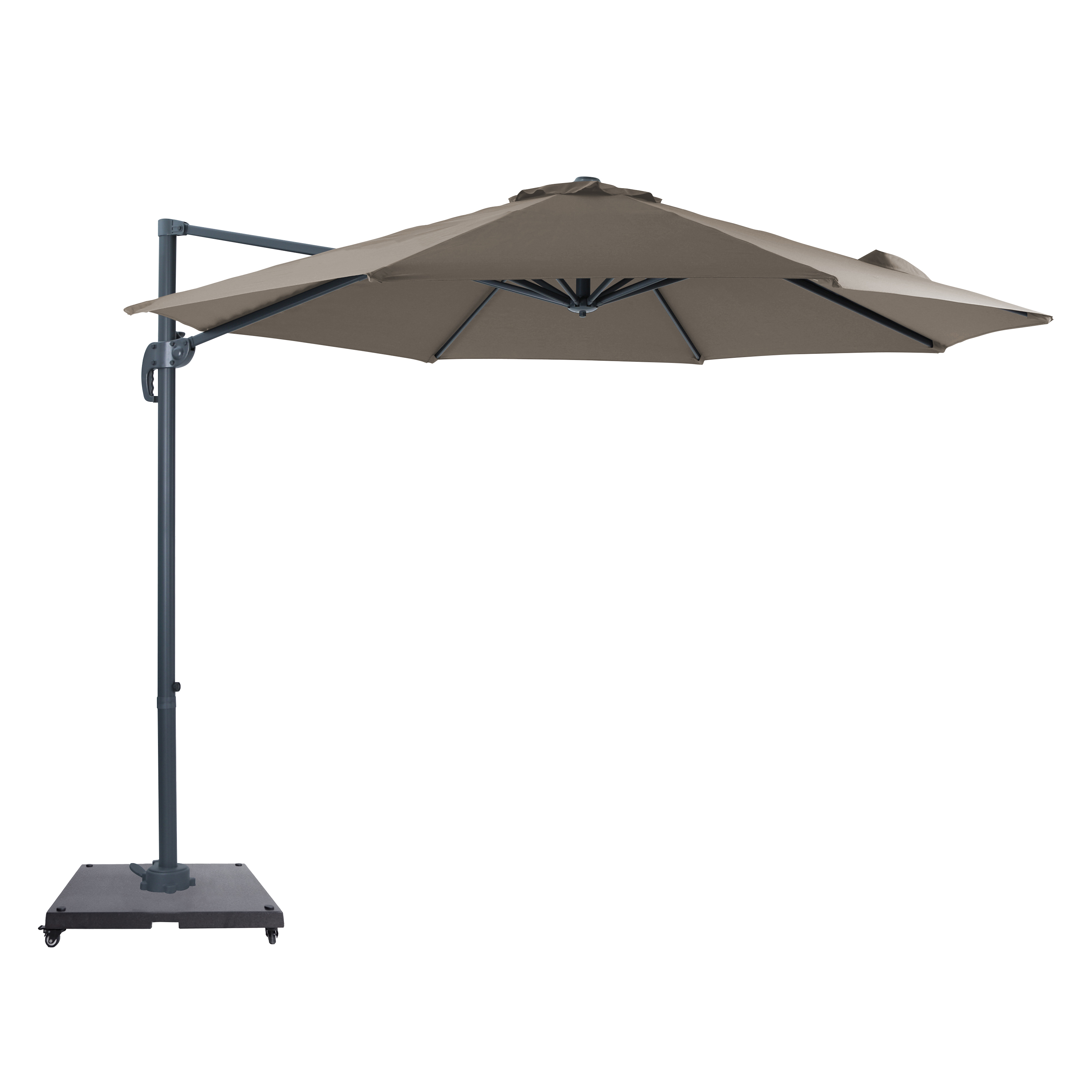 Marisol Zweefparasol Ø 300cm Antraciet/taupe – Complete set