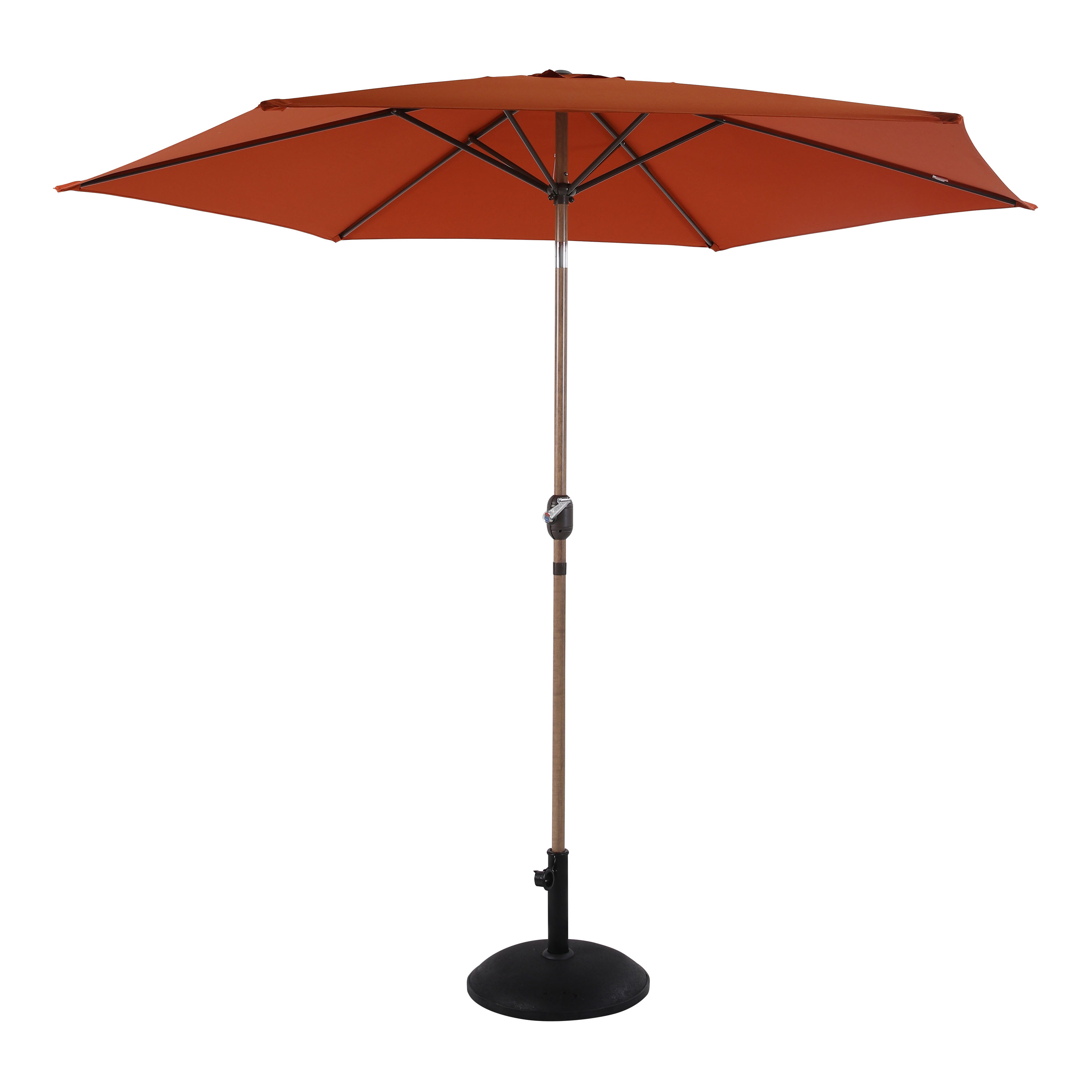 Noor Stokparasol 300cm incl parasolvoet Eikenlook/terracotta