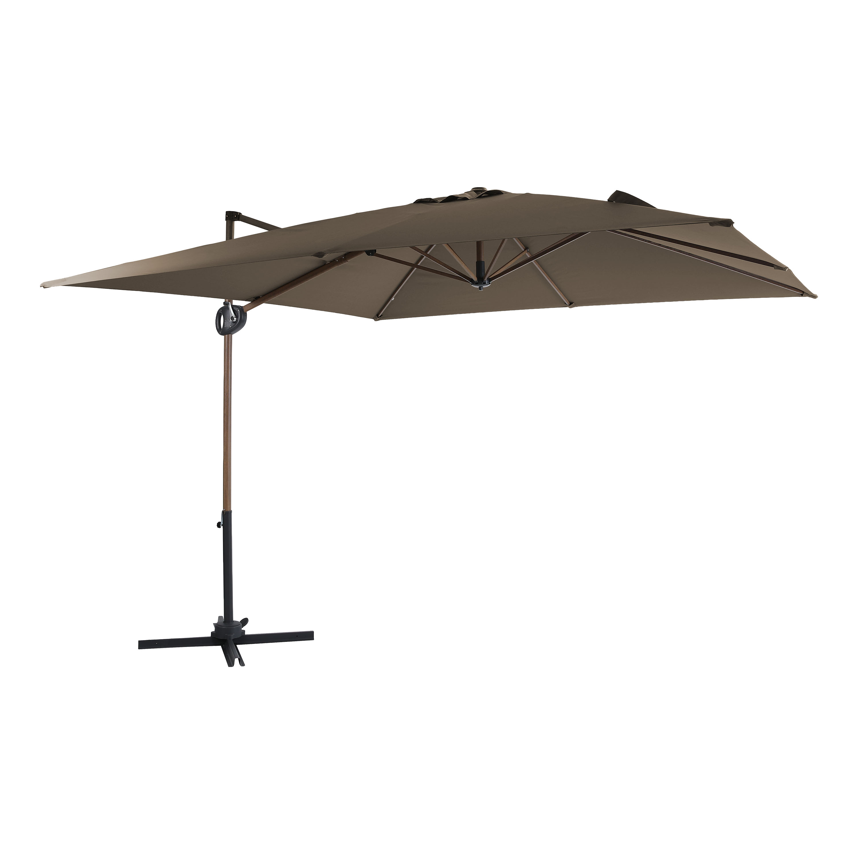 Mira Zweefparasol 300x300cm Eikenlook /taupe
